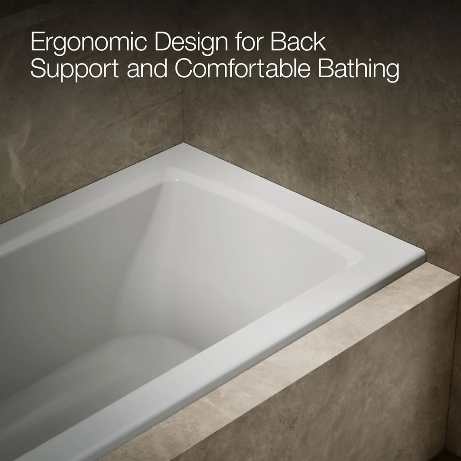 60" x 30" alcove bath, left drain^Kohler Online