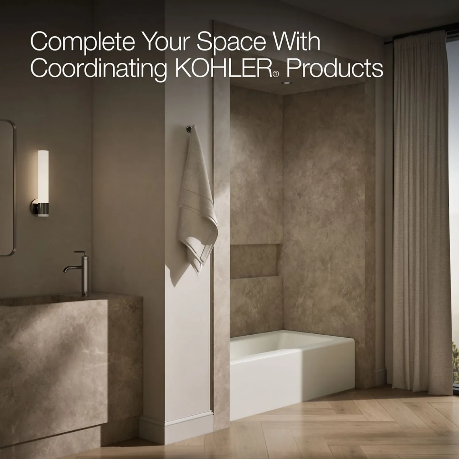 66" x 32" alcove bath, left drain^Kohler