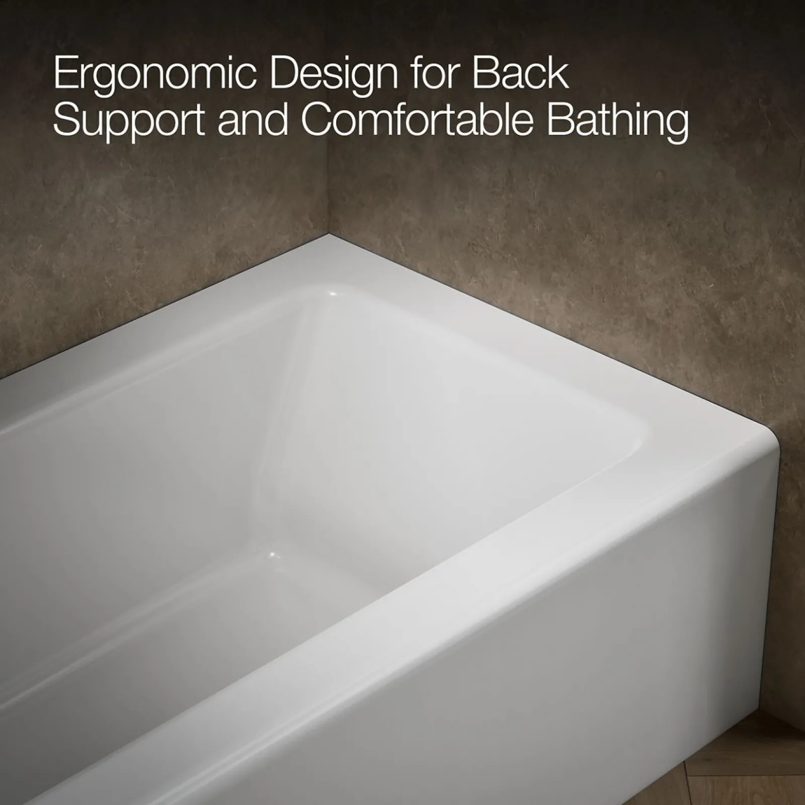 66" x 32" alcove bath, left drain^Kohler