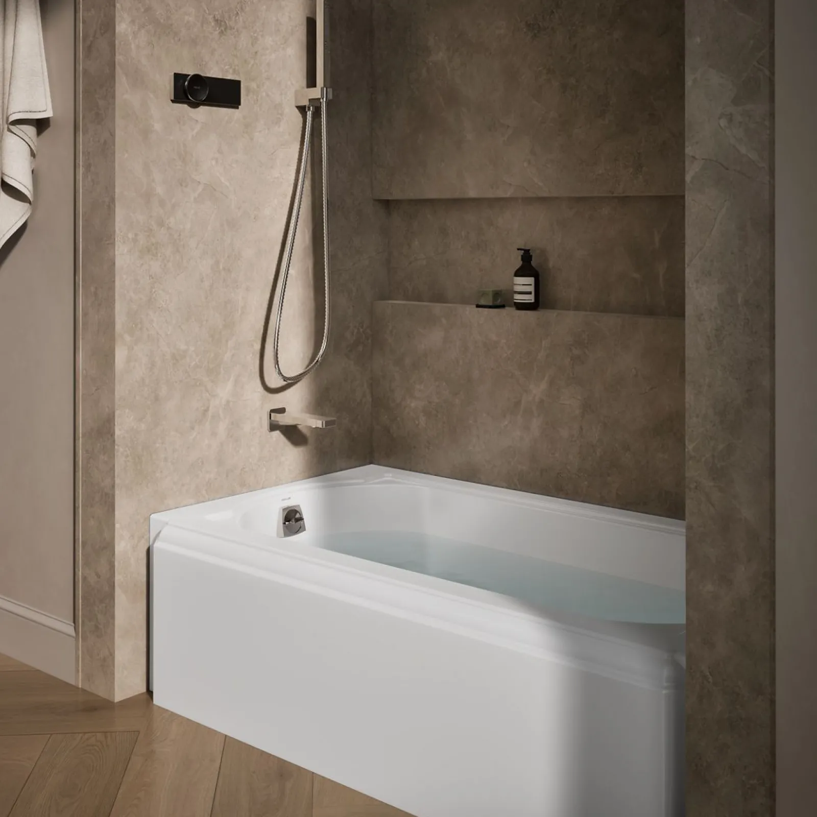 60" x 33-3/4" alcove bath, left drain^Kohler