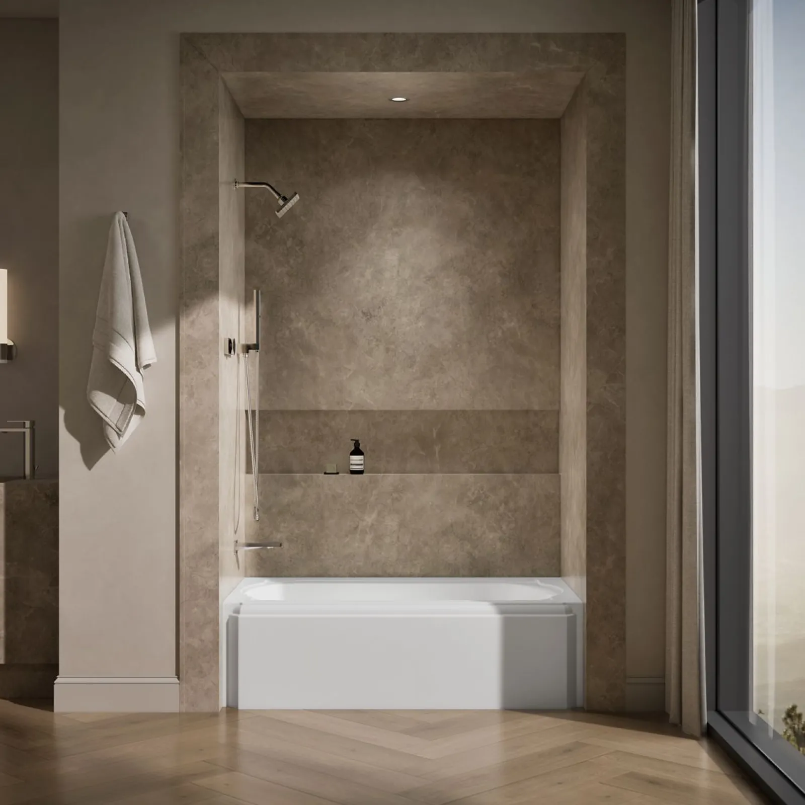 60" x 33-3/4" alcove bath, left drain^Kohler