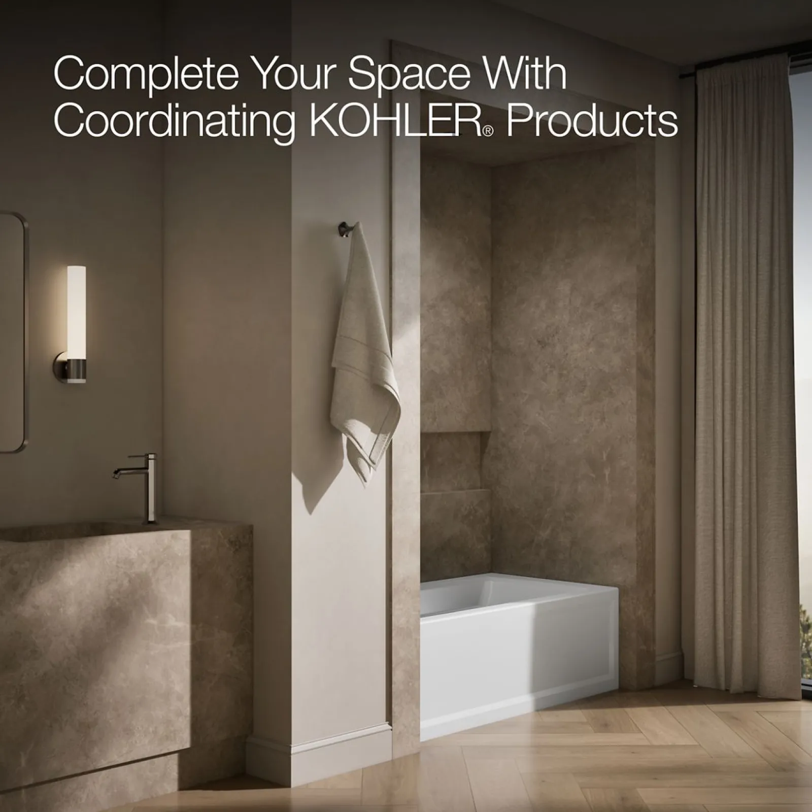 60" x 32" alcove bath with Bask® heated surface, left drain^Kohler Clearance