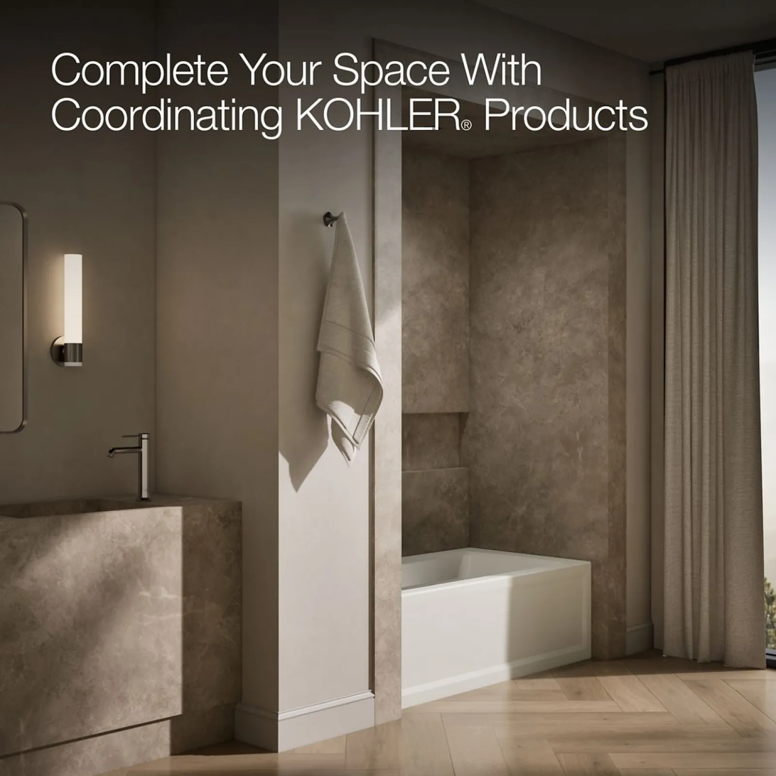 60" x 32" alcove bath with Bask® heated surface, left drain^Kohler Clearance