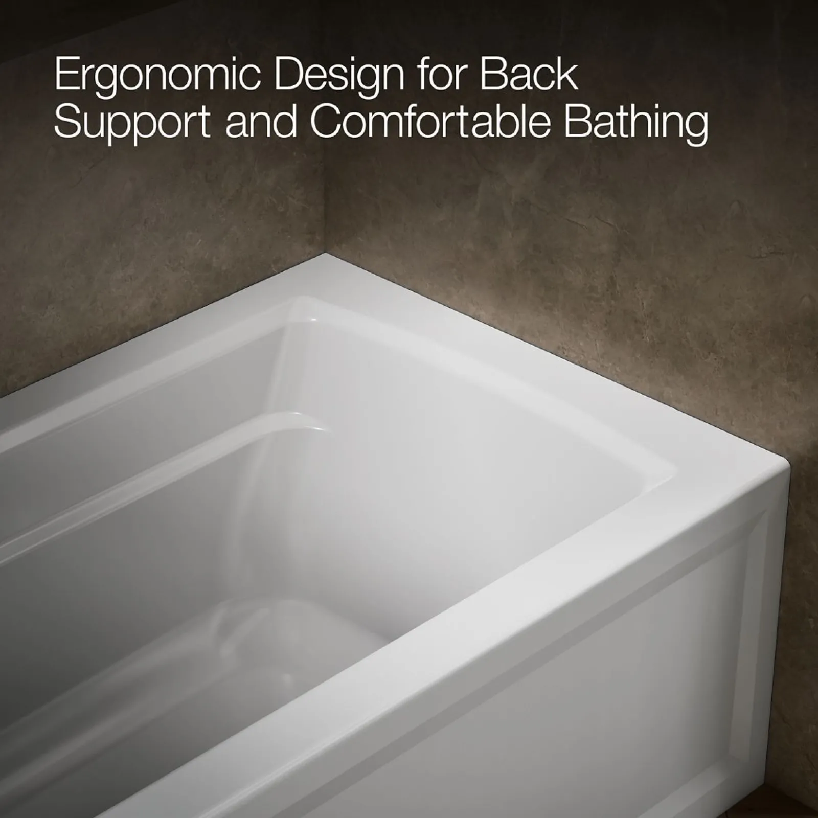 60" x 32" alcove bath with Bask® heated surface, left drain^Kohler Clearance