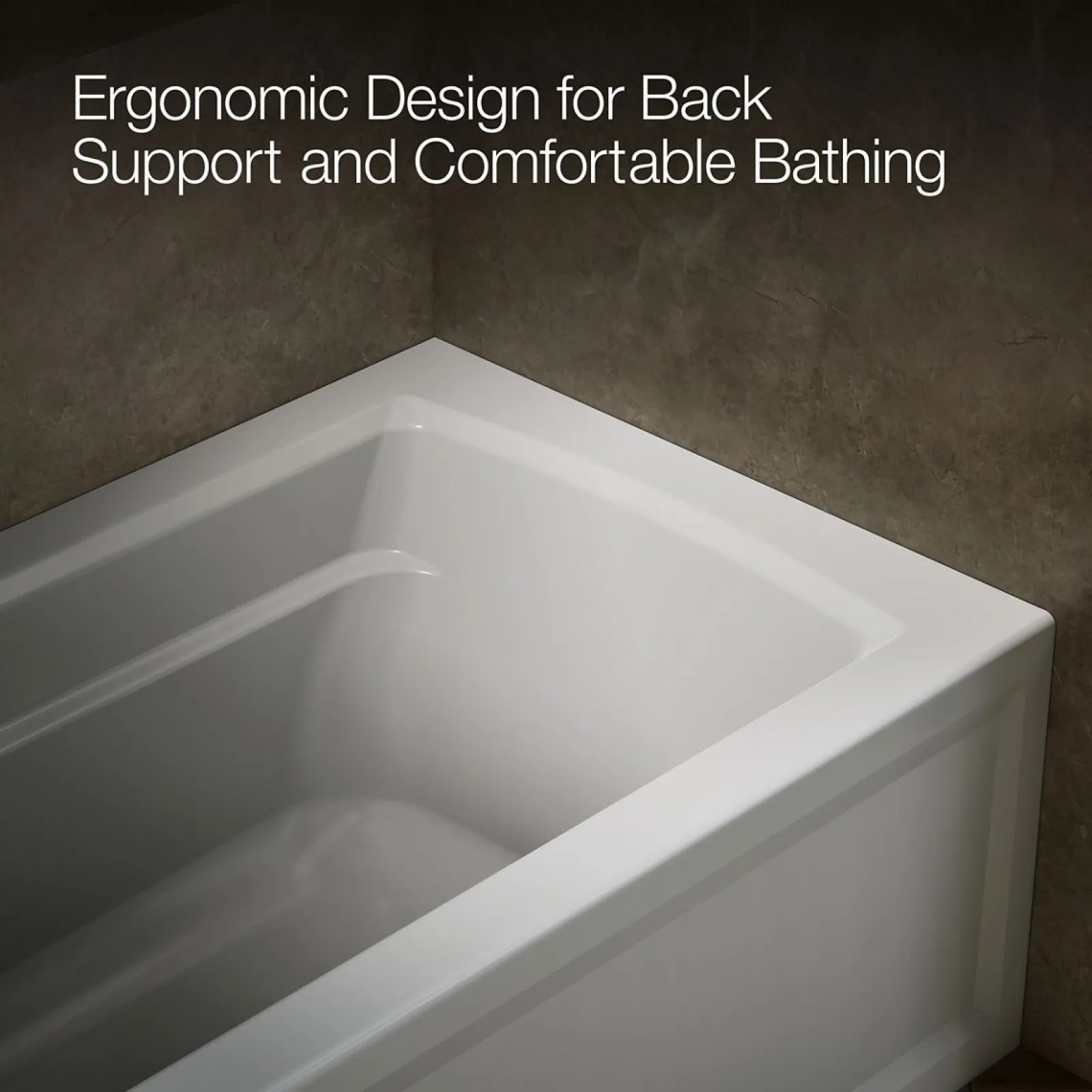 60" x 32" alcove bath with Bask® heated surface, left drain^Kohler Clearance