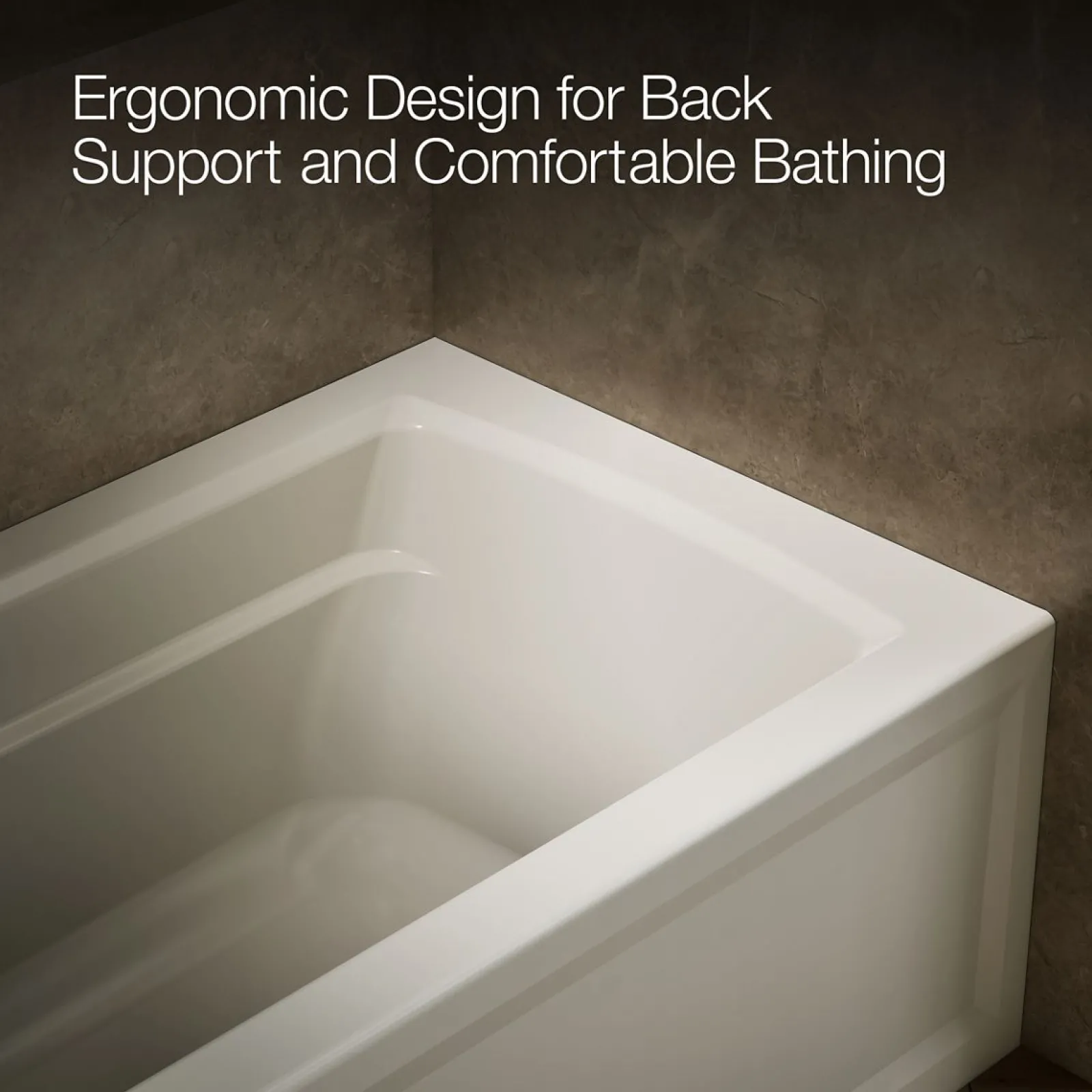 60" x 32" alcove bath with Bask® heated surface, left drain^Kohler Clearance
