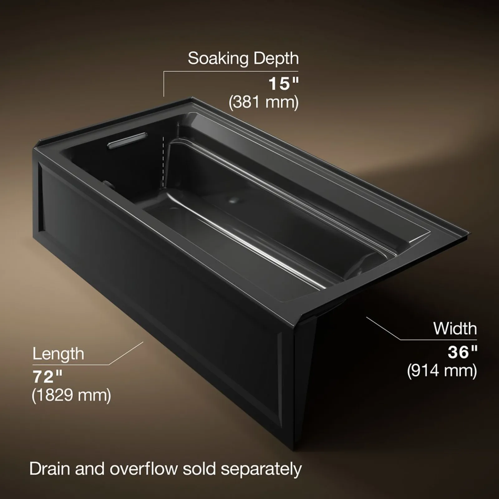 72" x 36" alcove bath with Bask® heated surface, left drain^Kohler Discount