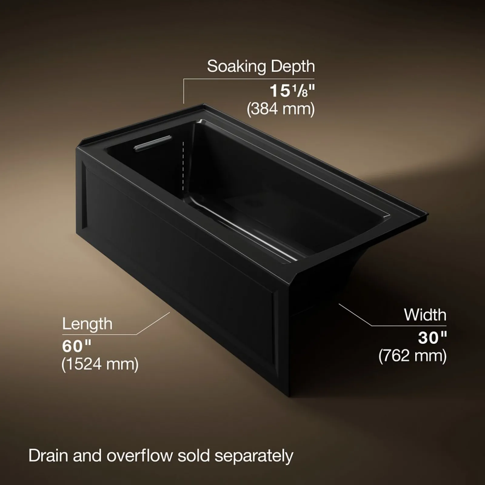 60" x 30" alcove bath with Bask® heated surface, alcove left drain^Kohler New