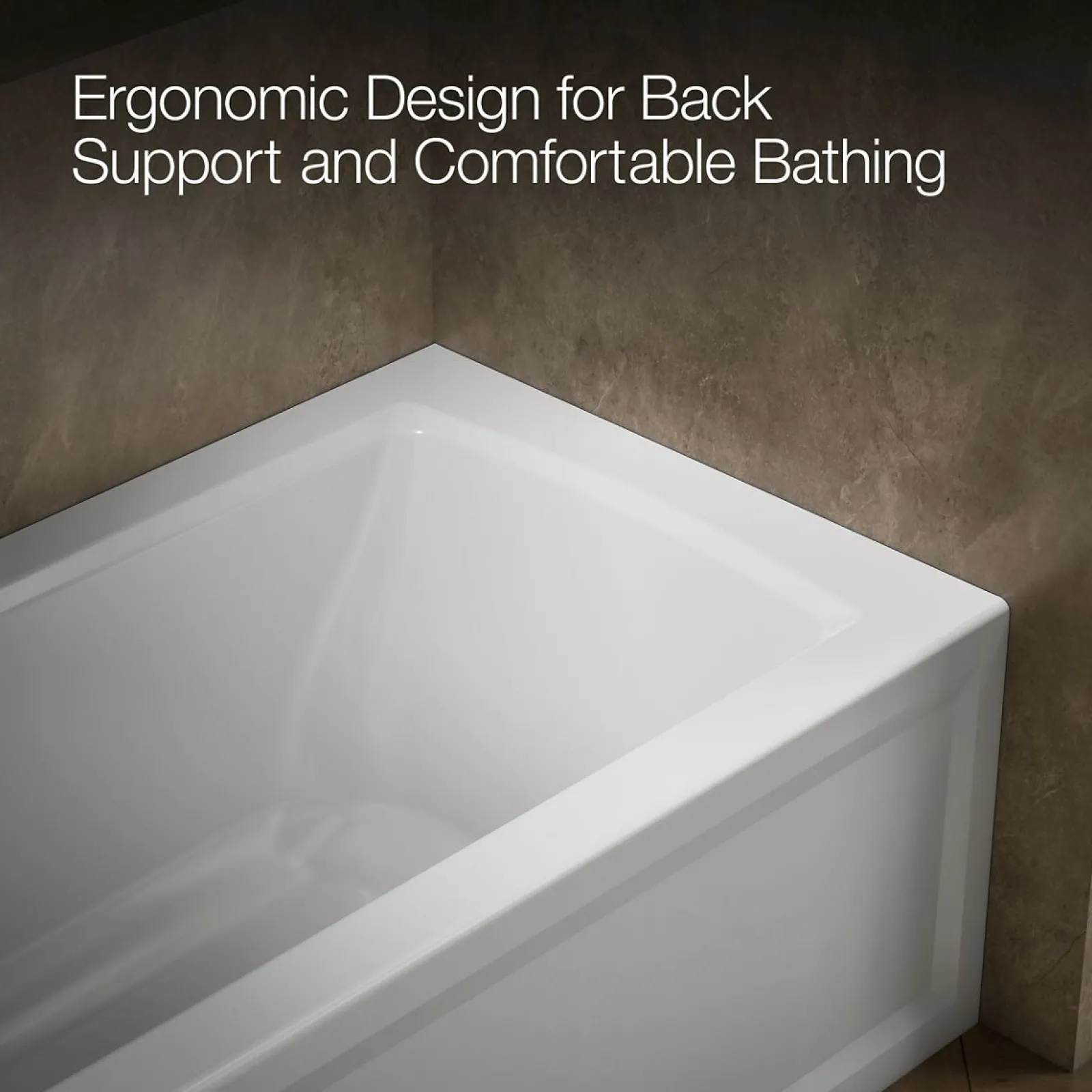 60" x 30" alcove bath with Bask® heated surface, alcove left drain^Kohler New