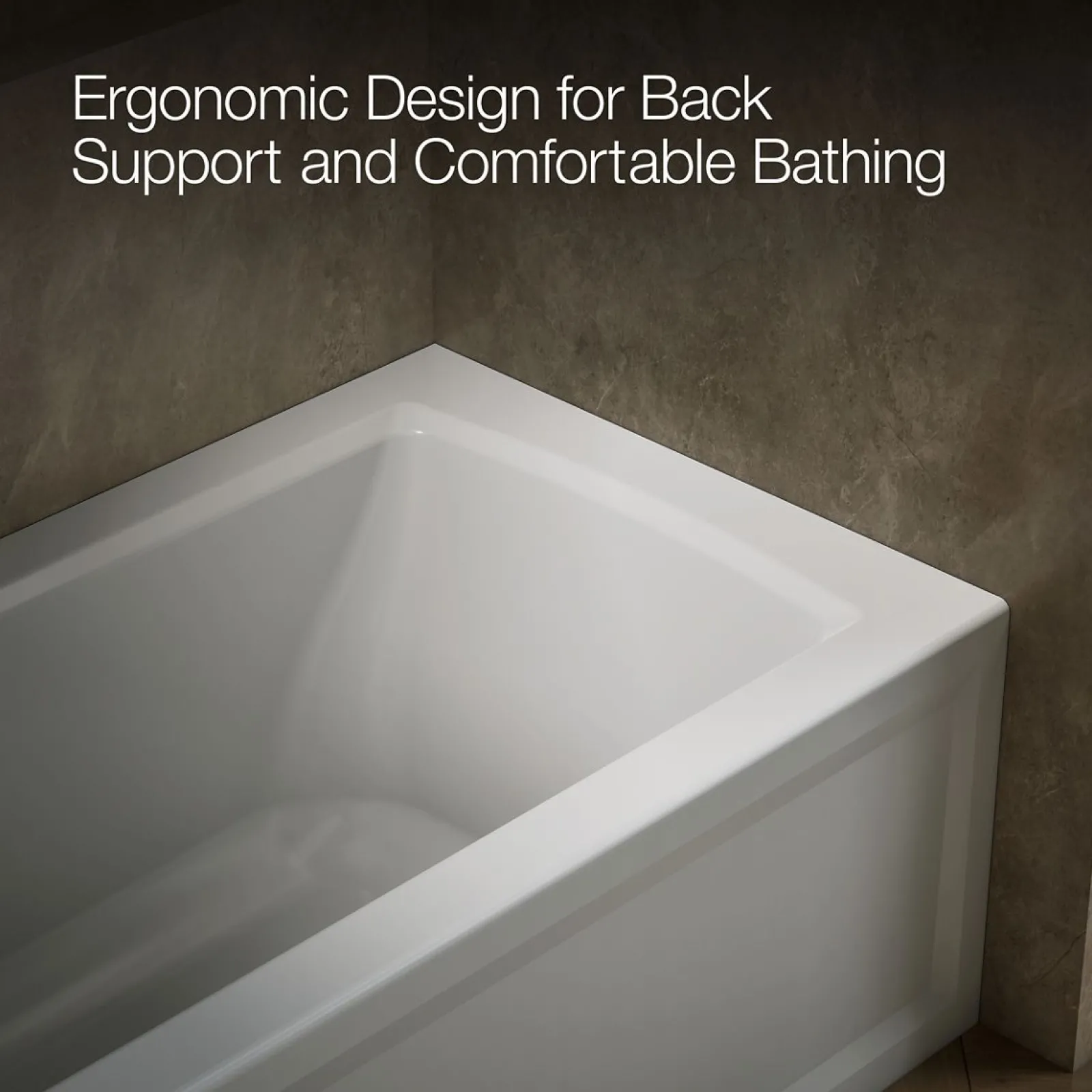 60" x 30" alcove bath with Bask® heated surface, alcove left drain^Kohler New