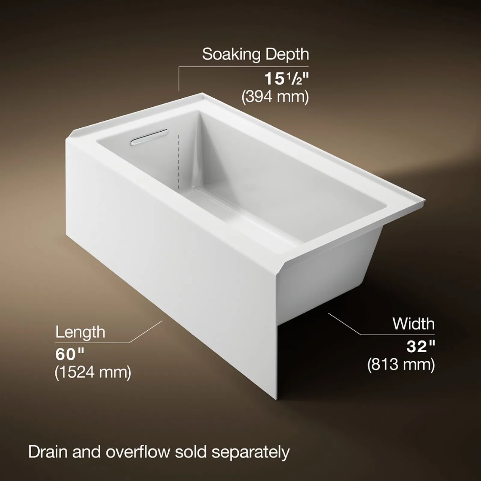 60" x 32" alcove bath with integral apron, integral flange, and left-hand drain^Kohler Sale