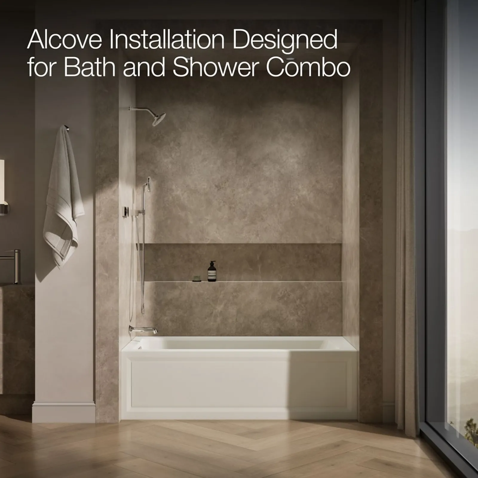 66" x 32" alcove Heated BubbleMassage™ air bath, left drain^Kohler Sale