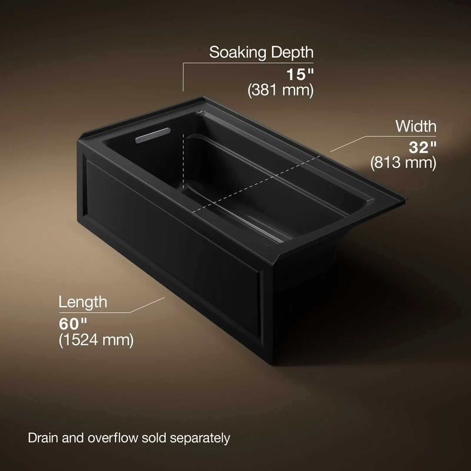 60" x 32" alcove Heated BubbleMassage™ air bath, left drain^Kohler Sale