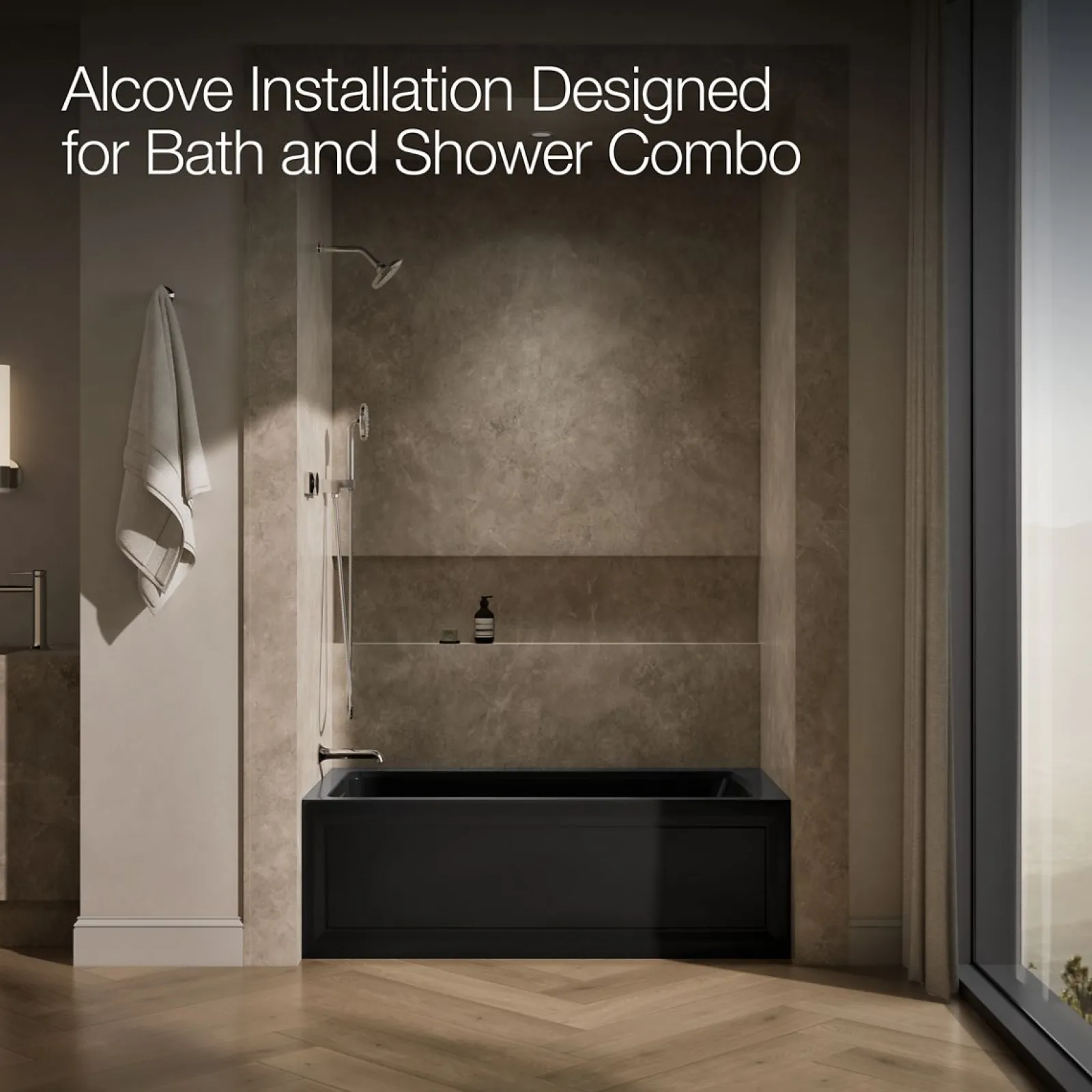 60" x 32" alcove Heated BubbleMassage™ air bath, left drain^Kohler Sale