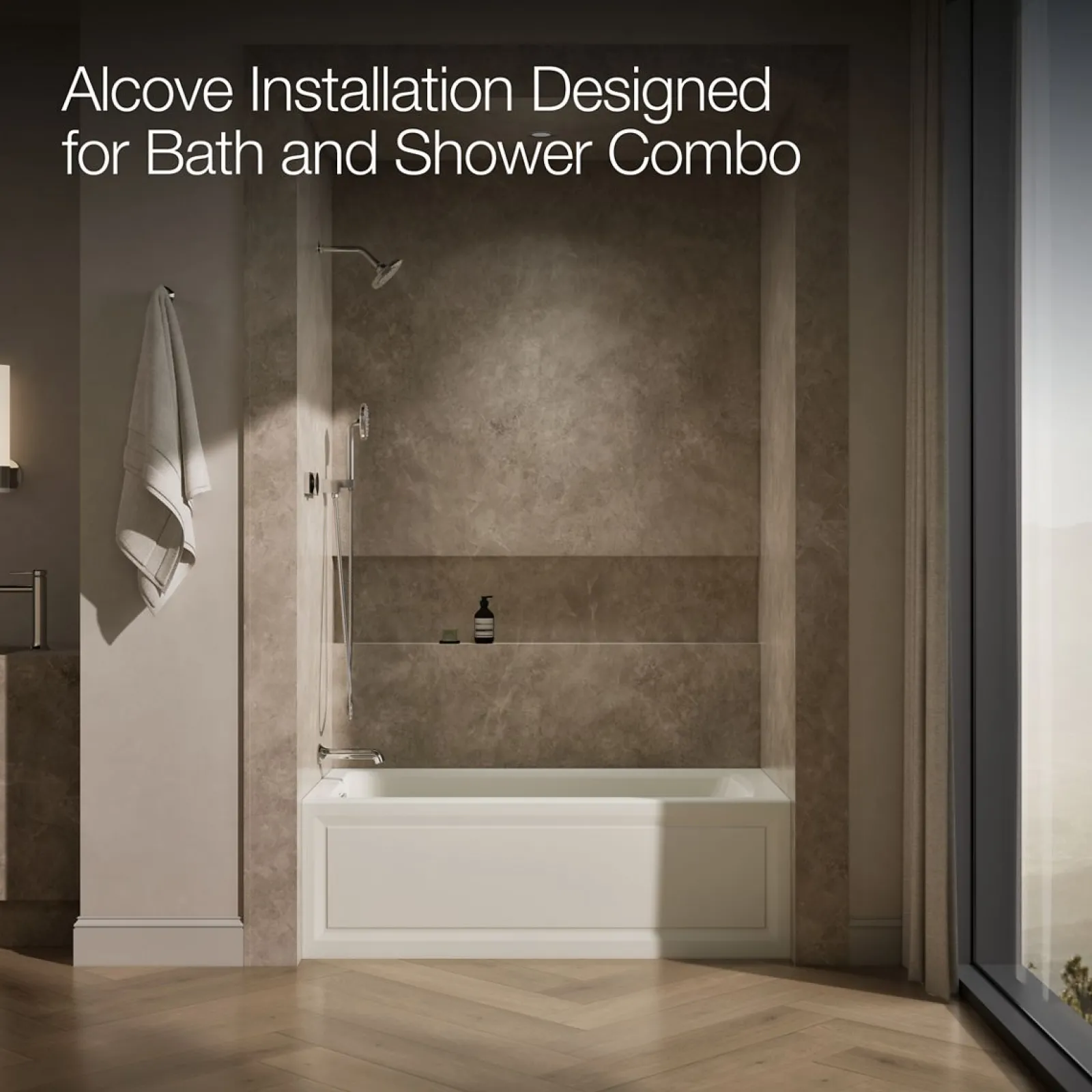 60" x 32" alcove Heated BubbleMassage™ air bath, left drain^Kohler Sale