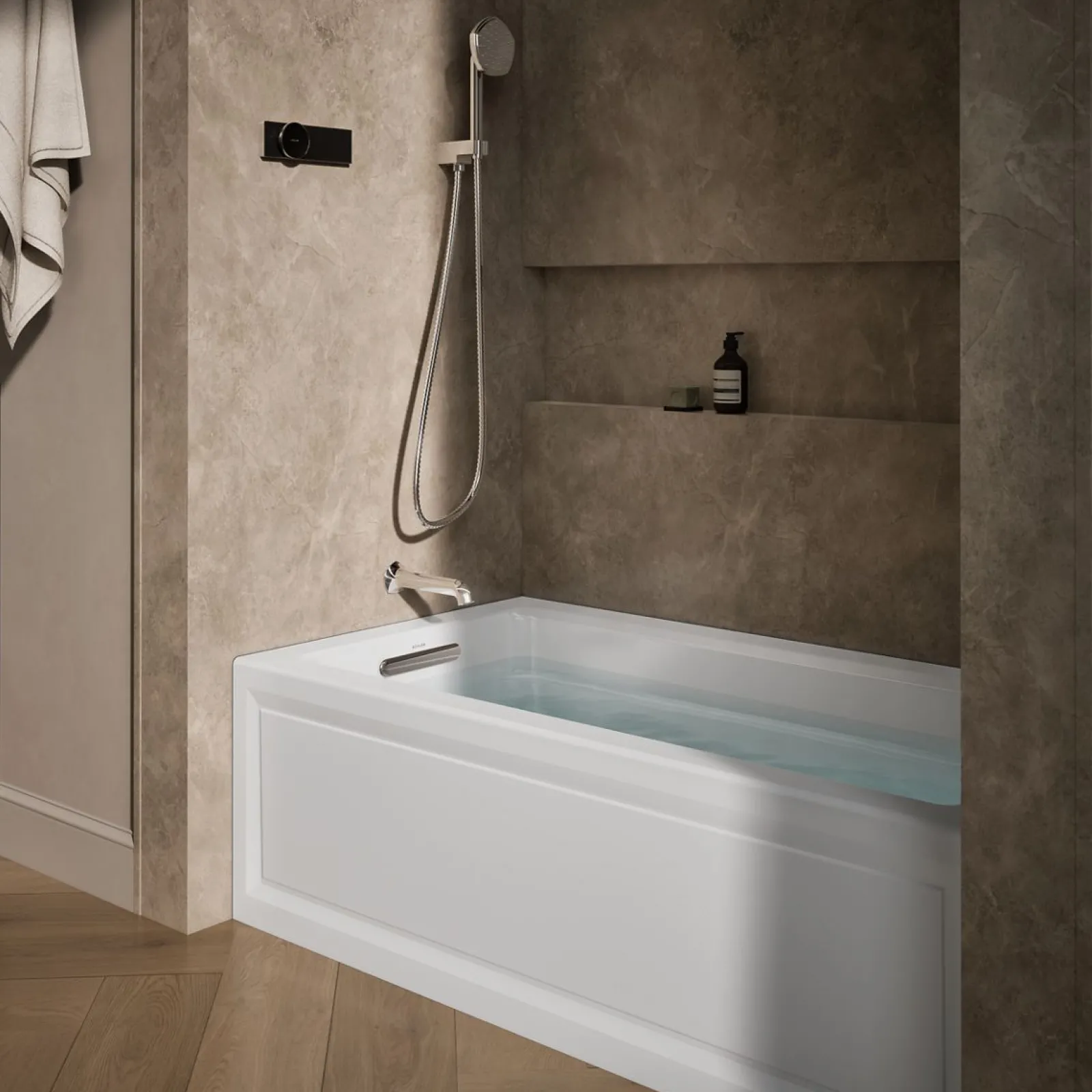 60" x 32" alcove Heated BubbleMassage™ air bath, left drain^Kohler Sale