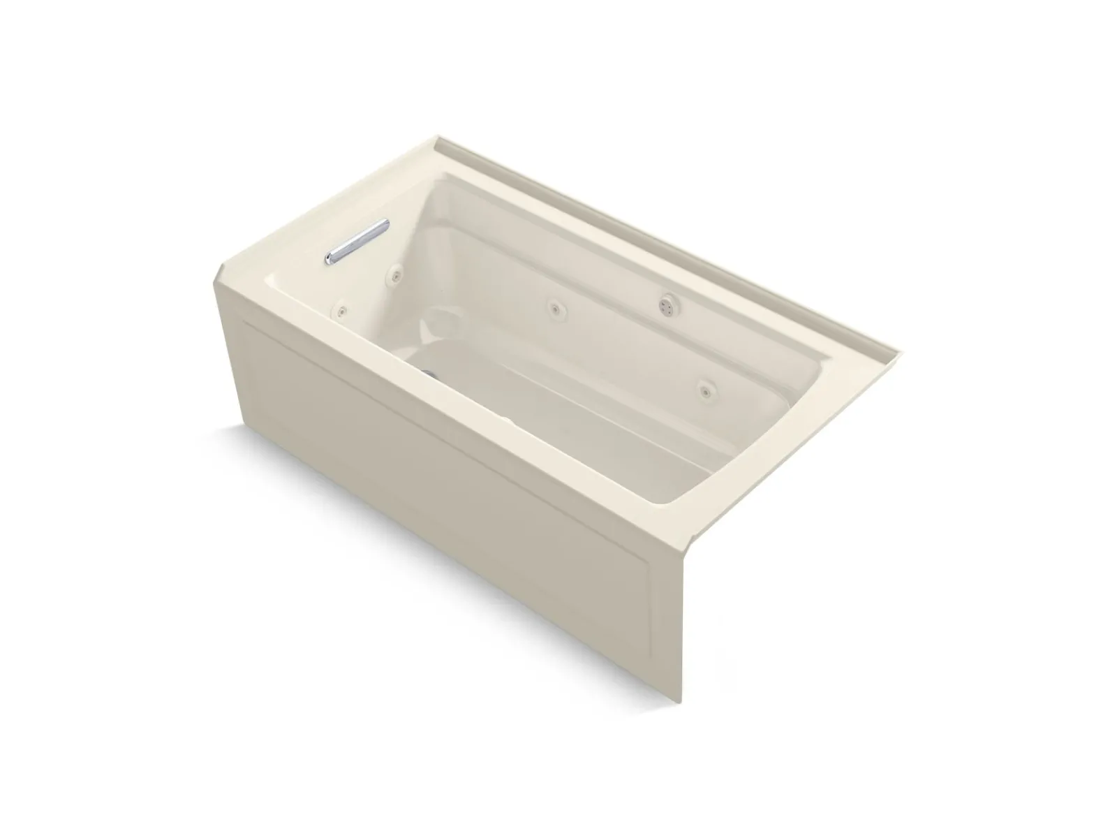 60" x 32" alcove Heated BubbleMassage™ air bath and whirlpool, left drain^Kohler
