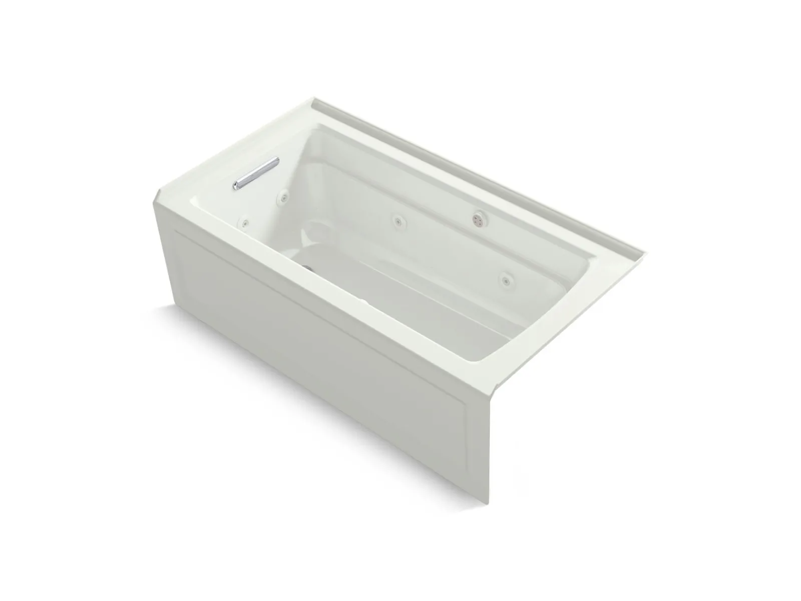 60" x 32" alcove Heated BubbleMassage™ air bath and whirlpool, left drain^Kohler