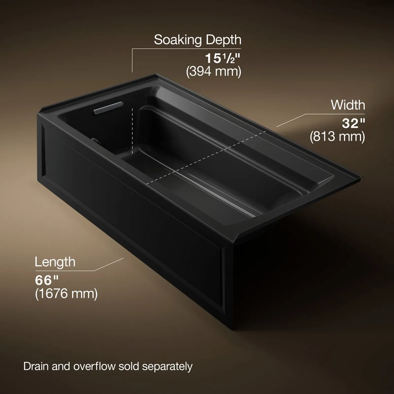 72" x 36" alcove Heated BubbleMassage™ air bath, left drain^Kohler Sale