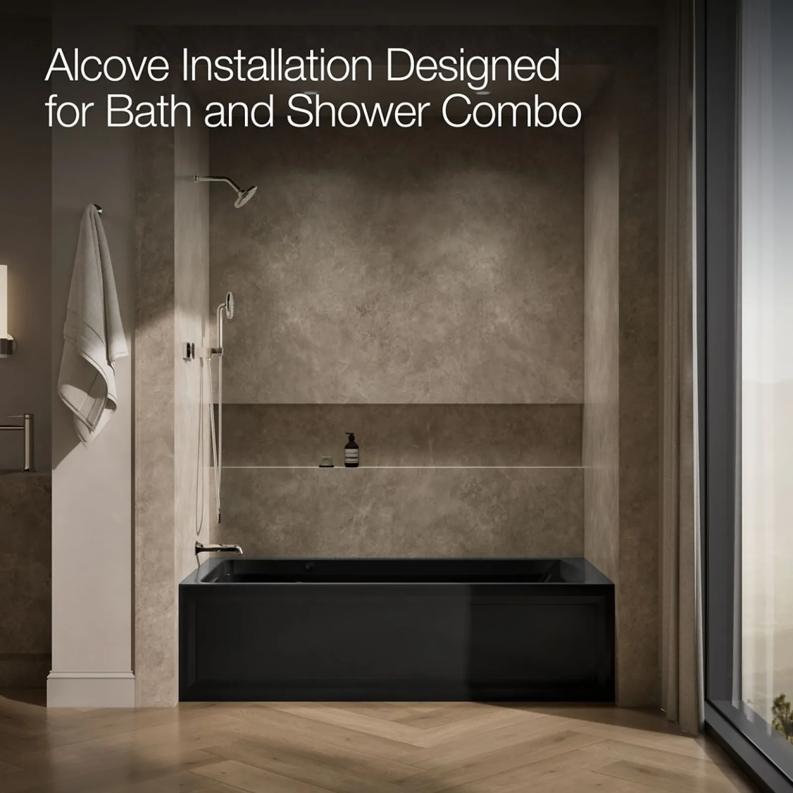 72" x 36" alcove Heated BubbleMassage™ air bath and whirlpool, left drain^Kohler Discount