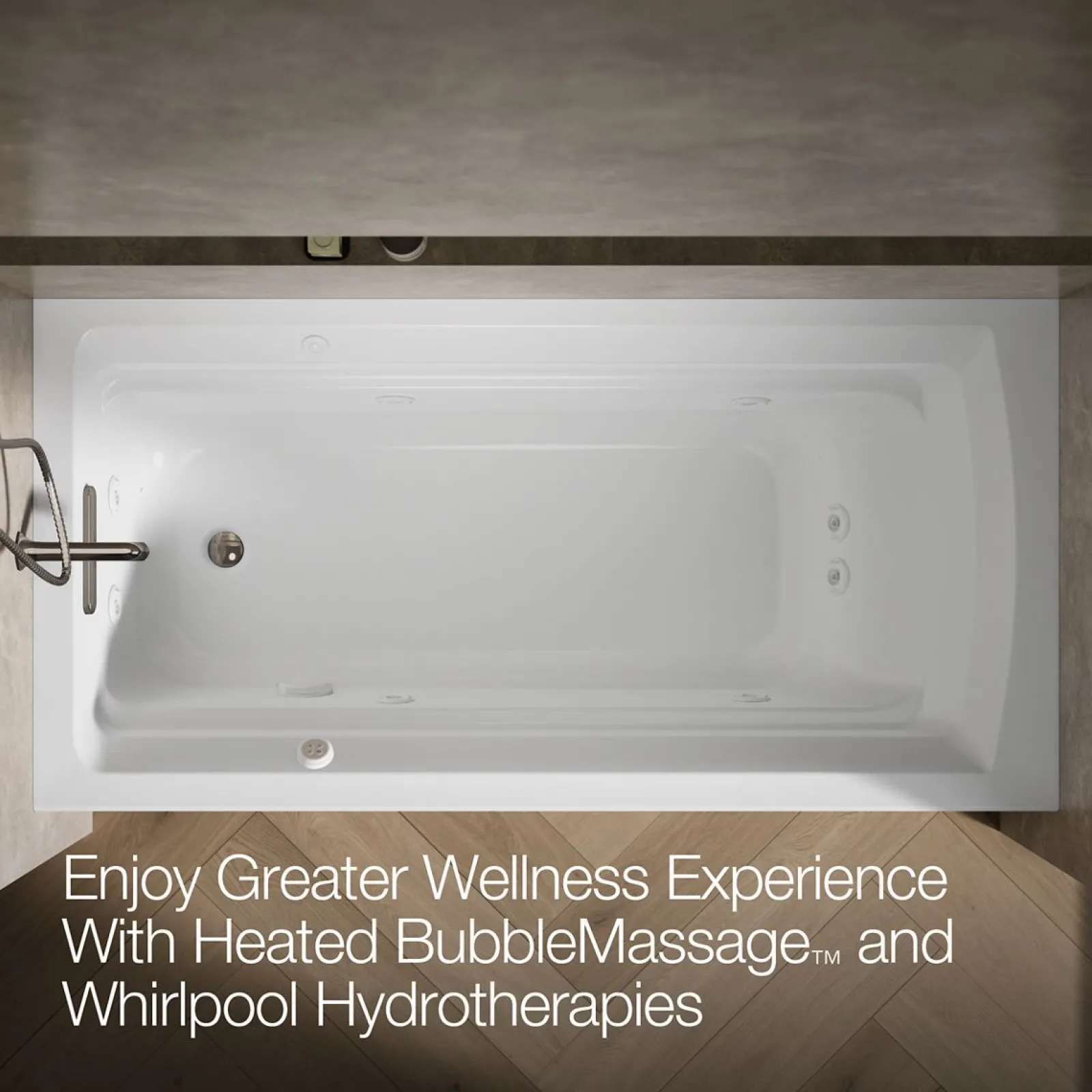 72" x 36" alcove Heated BubbleMassage™ air bath and whirlpool, left drain^Kohler Discount