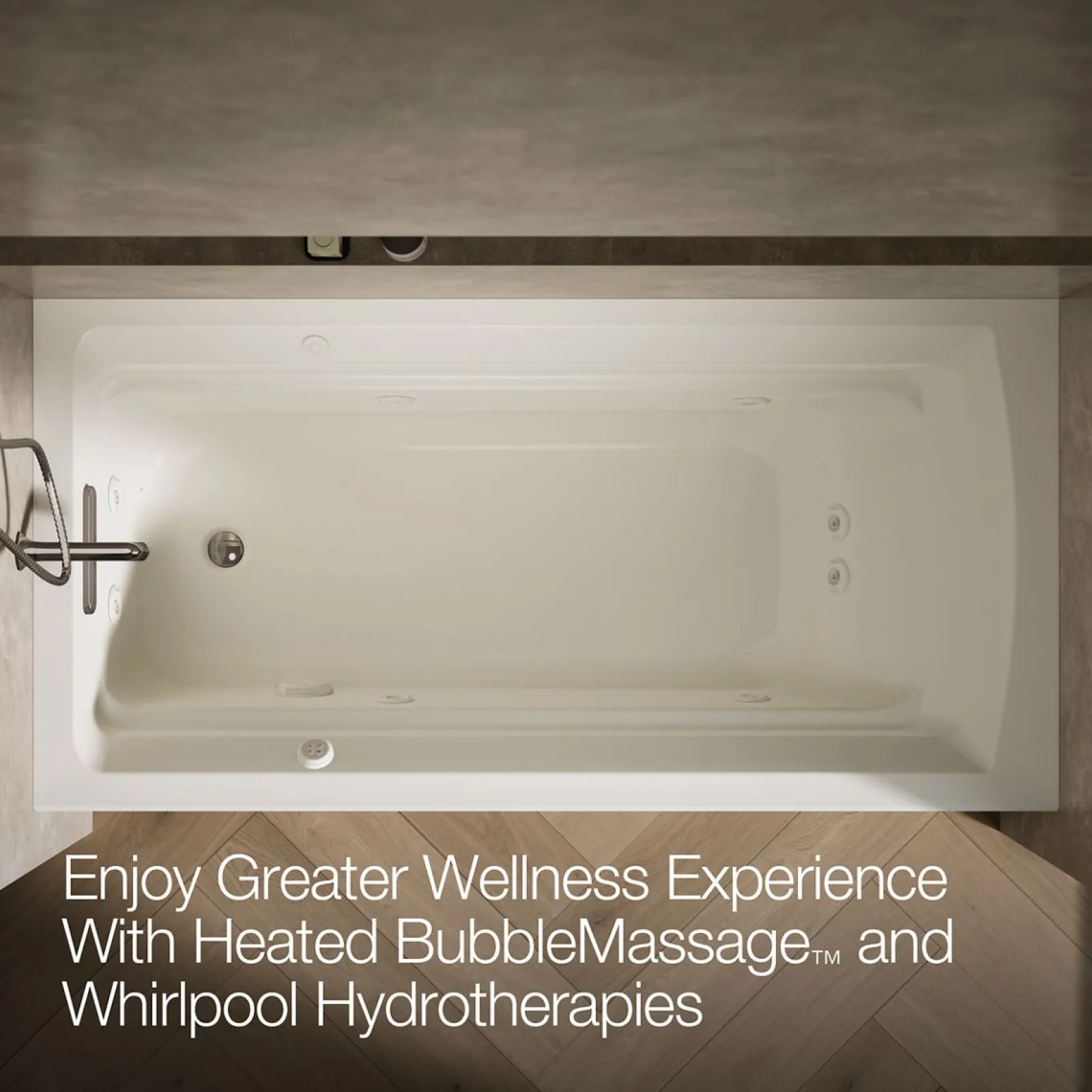 72" x 36" alcove Heated BubbleMassage™ air bath and whirlpool, left drain^Kohler Discount