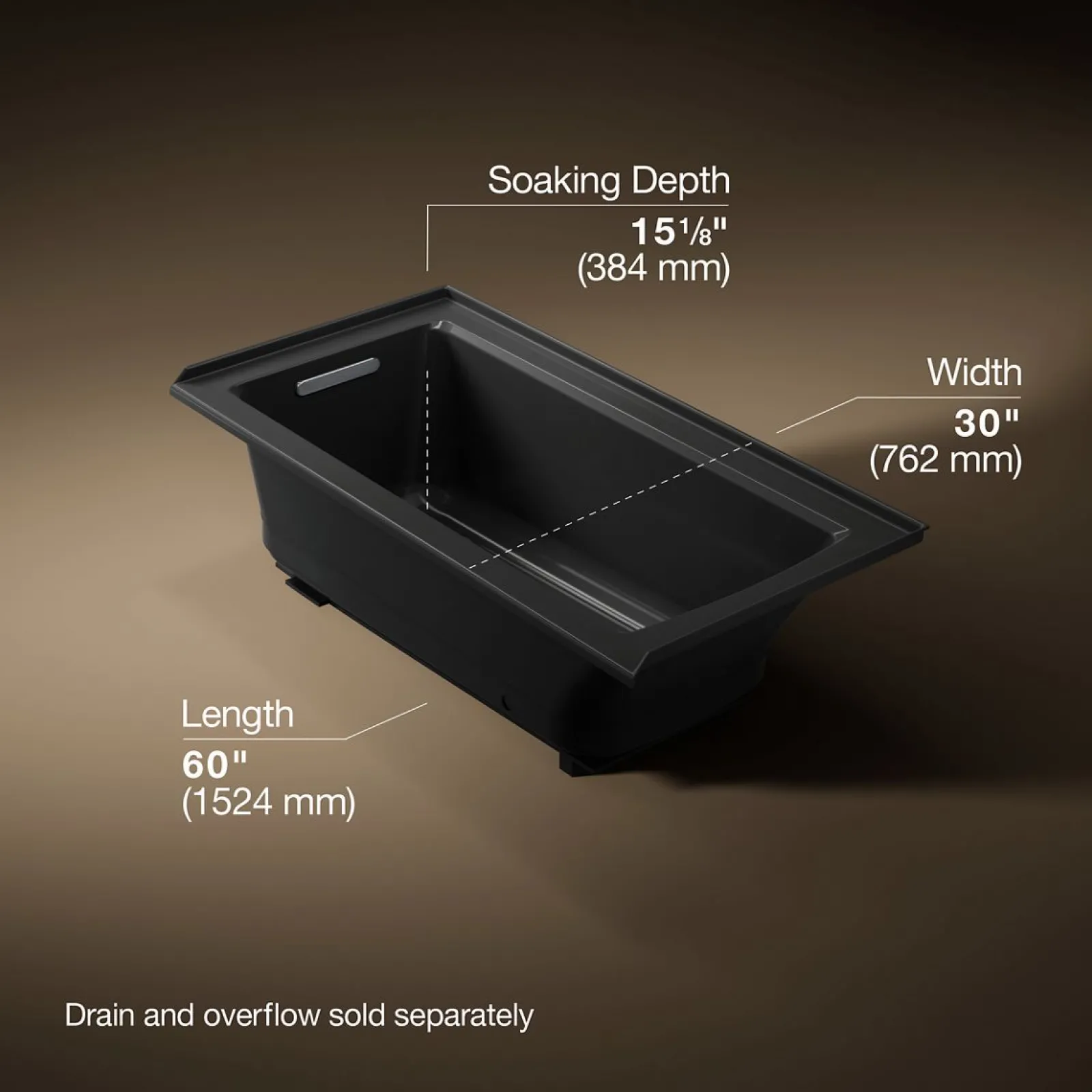 60" x 30" alcove Heated BubbleMassage™ air bath, left drain^Kohler Best