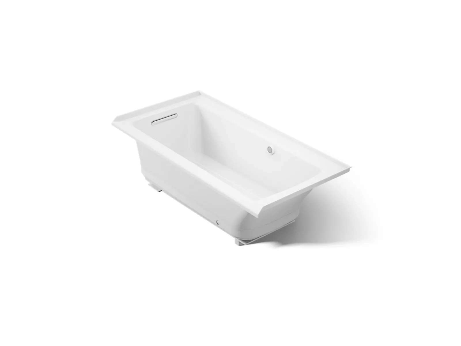 60" x 30" alcove Heated BubbleMassage™ air bath with Bask® heated surface, left drain^Kohler