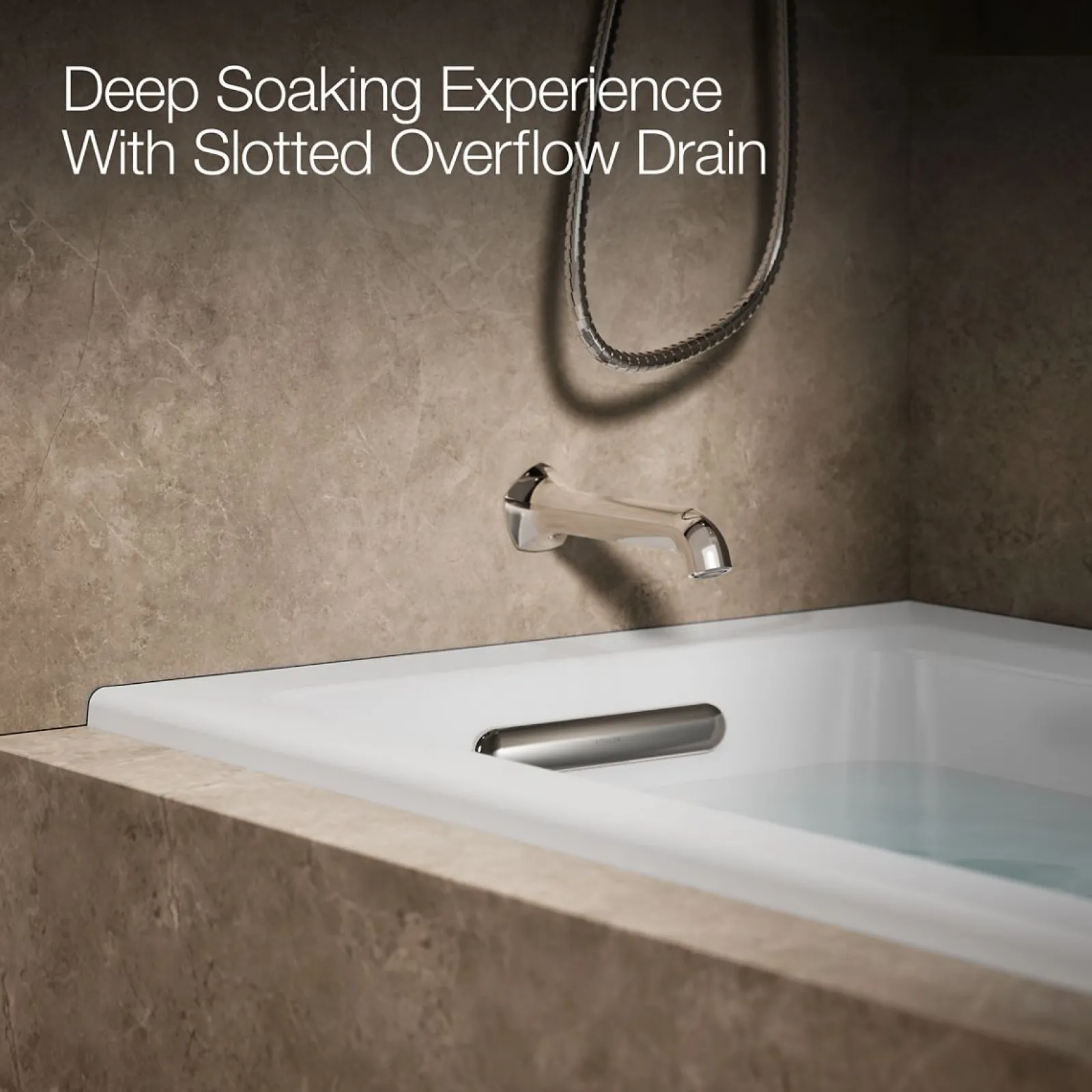 60" x 30" alcove Heated BubbleMassage™ air bath with Bask® heated surface, left drain^Kohler