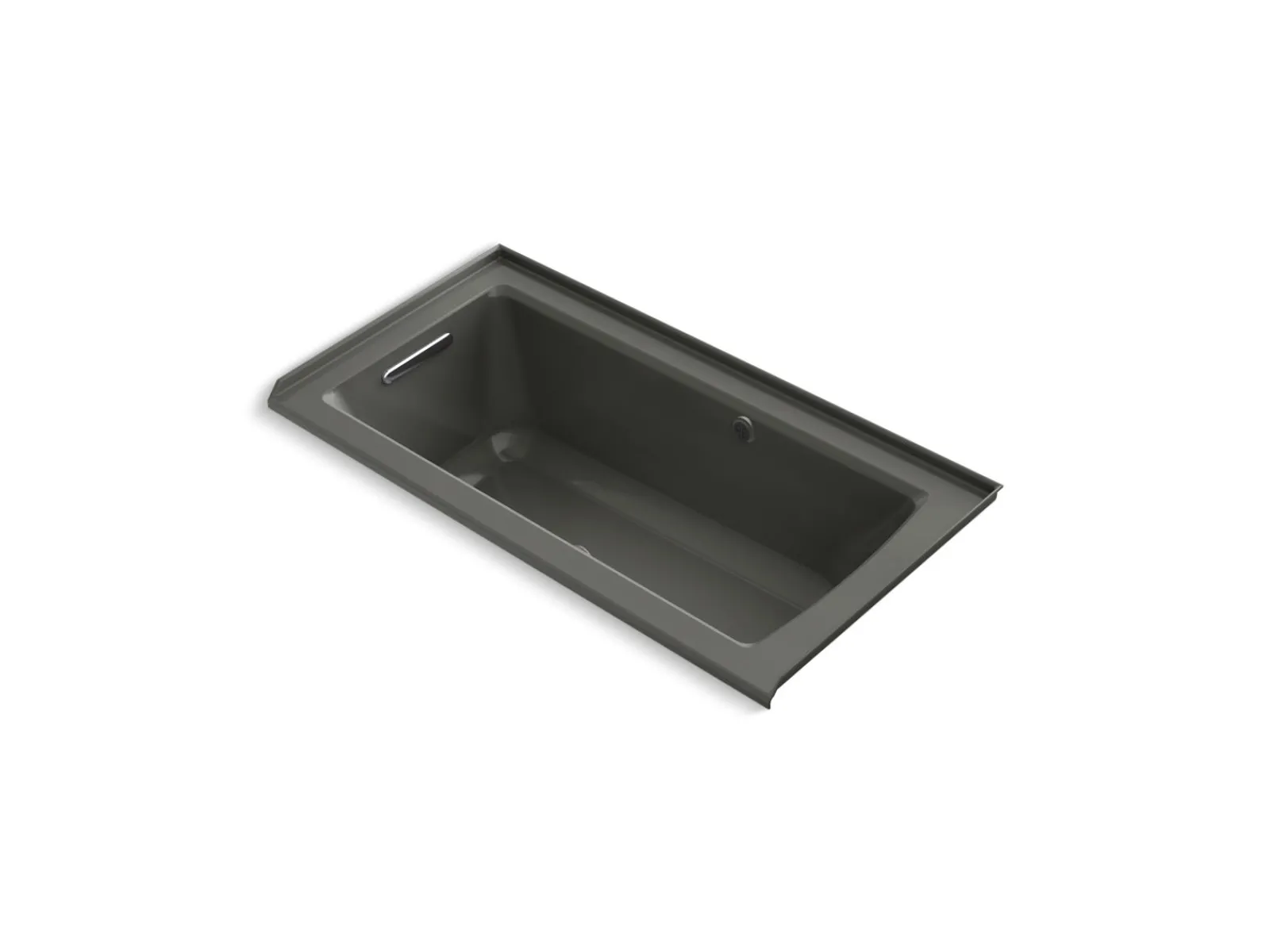 60" x 30" alcove Heated BubbleMassage™ air bath with Bask® heated surface, left drain^Kohler