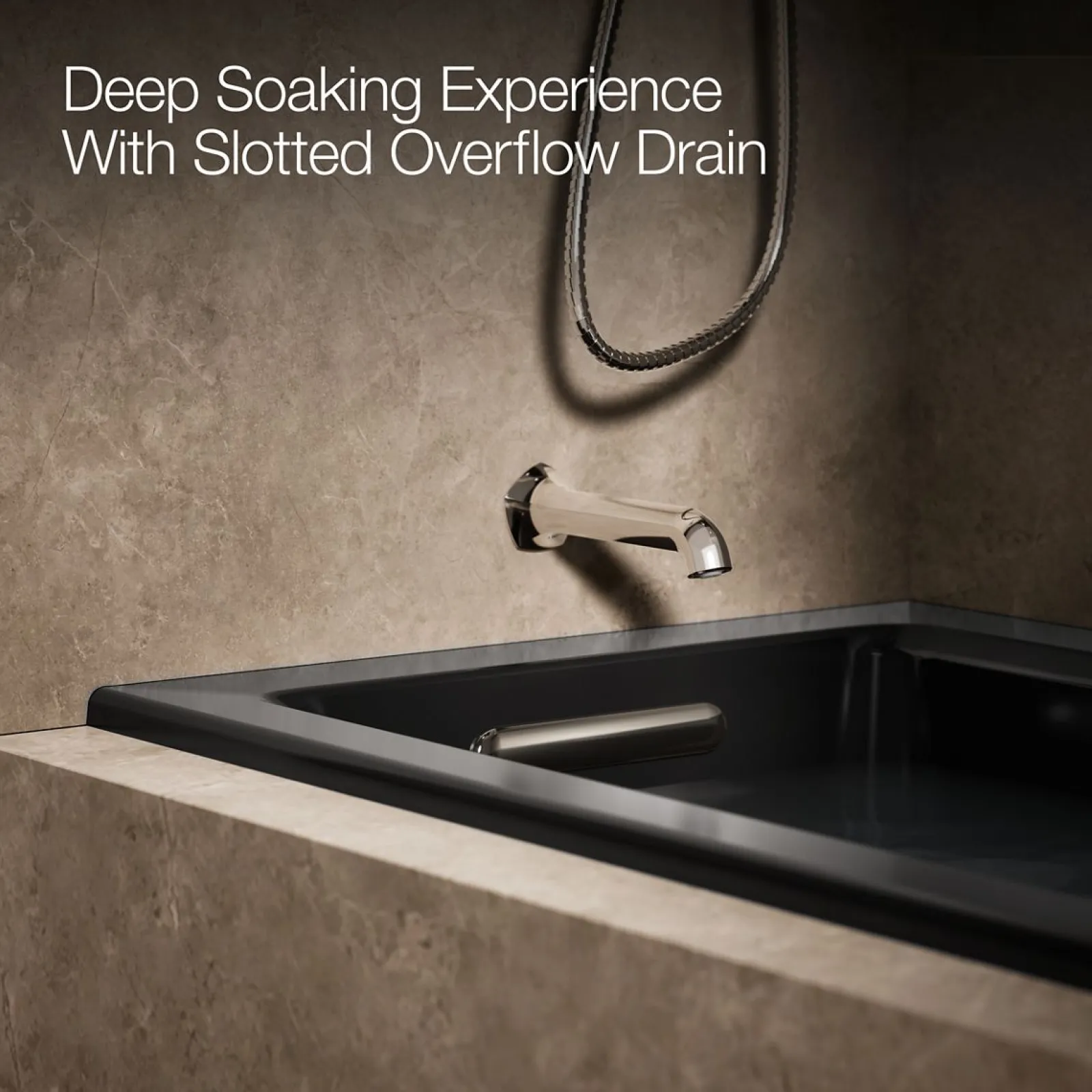 60" x 30" alcove Heated BubbleMassage™ air bath with Bask® heated surface, left drain^Kohler
