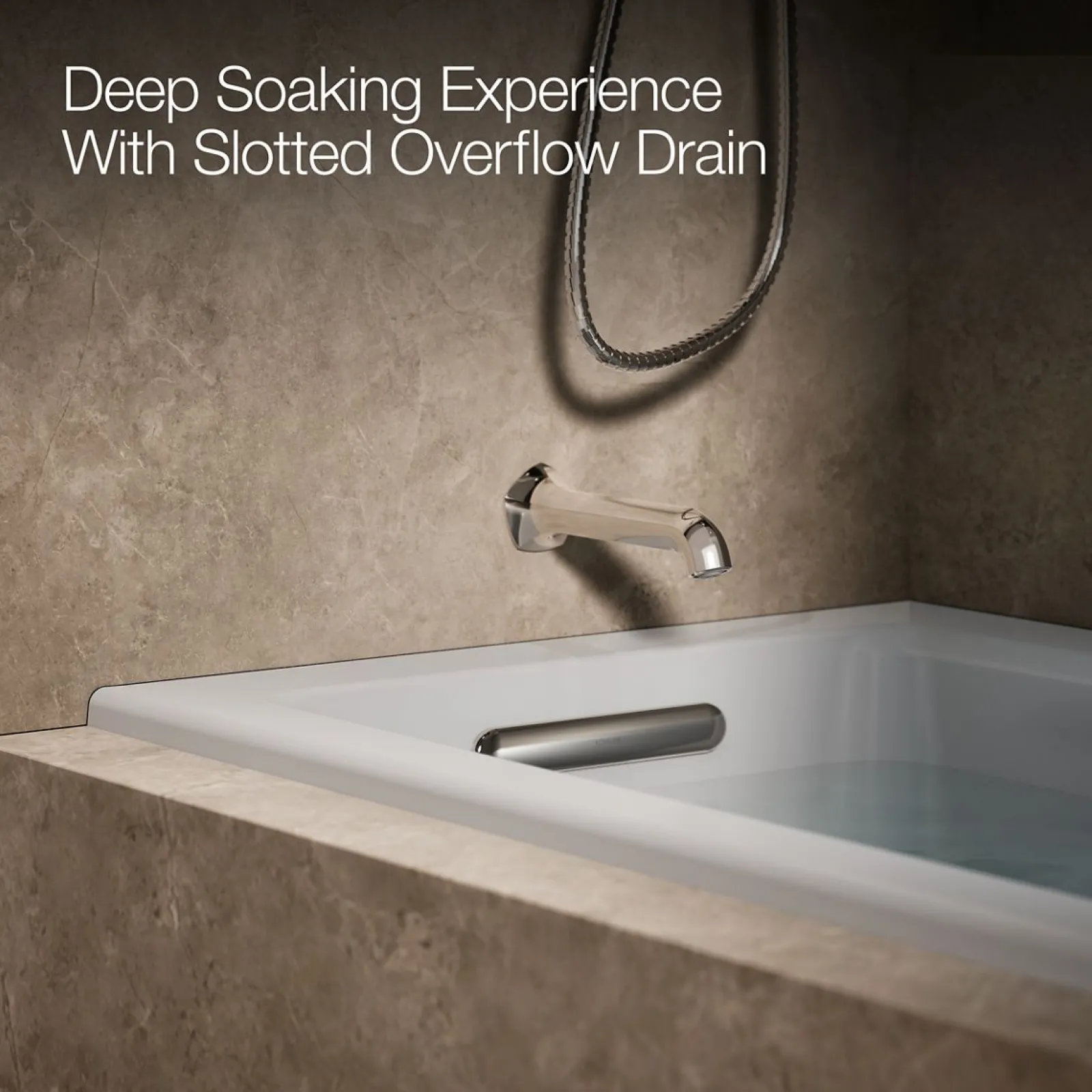60" x 30" alcove Heated BubbleMassage™ air bath with Bask® heated surface, left drain^Kohler