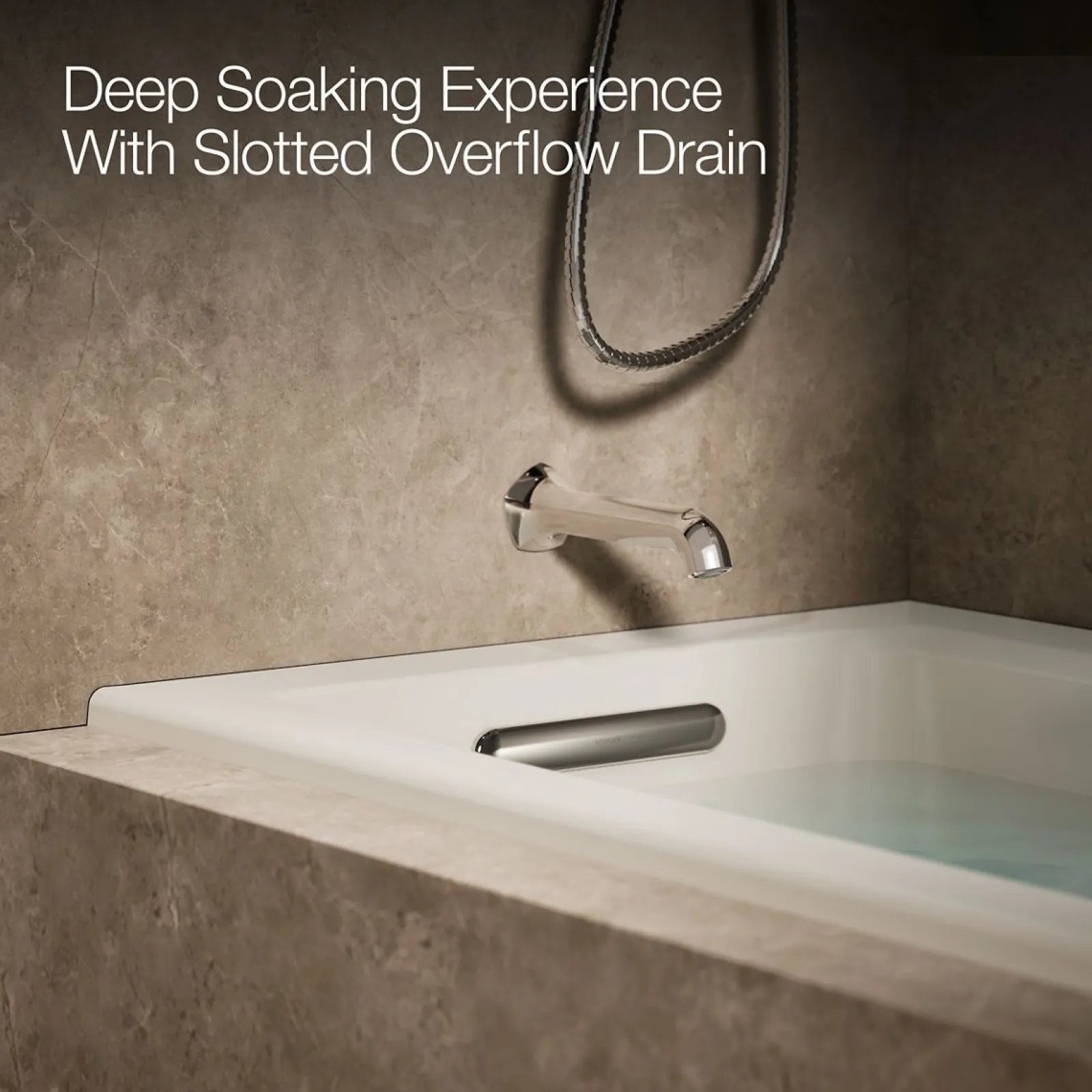 60" x 30" alcove Heated BubbleMassage™ air bath with Bask® heated surface, left drain^Kohler