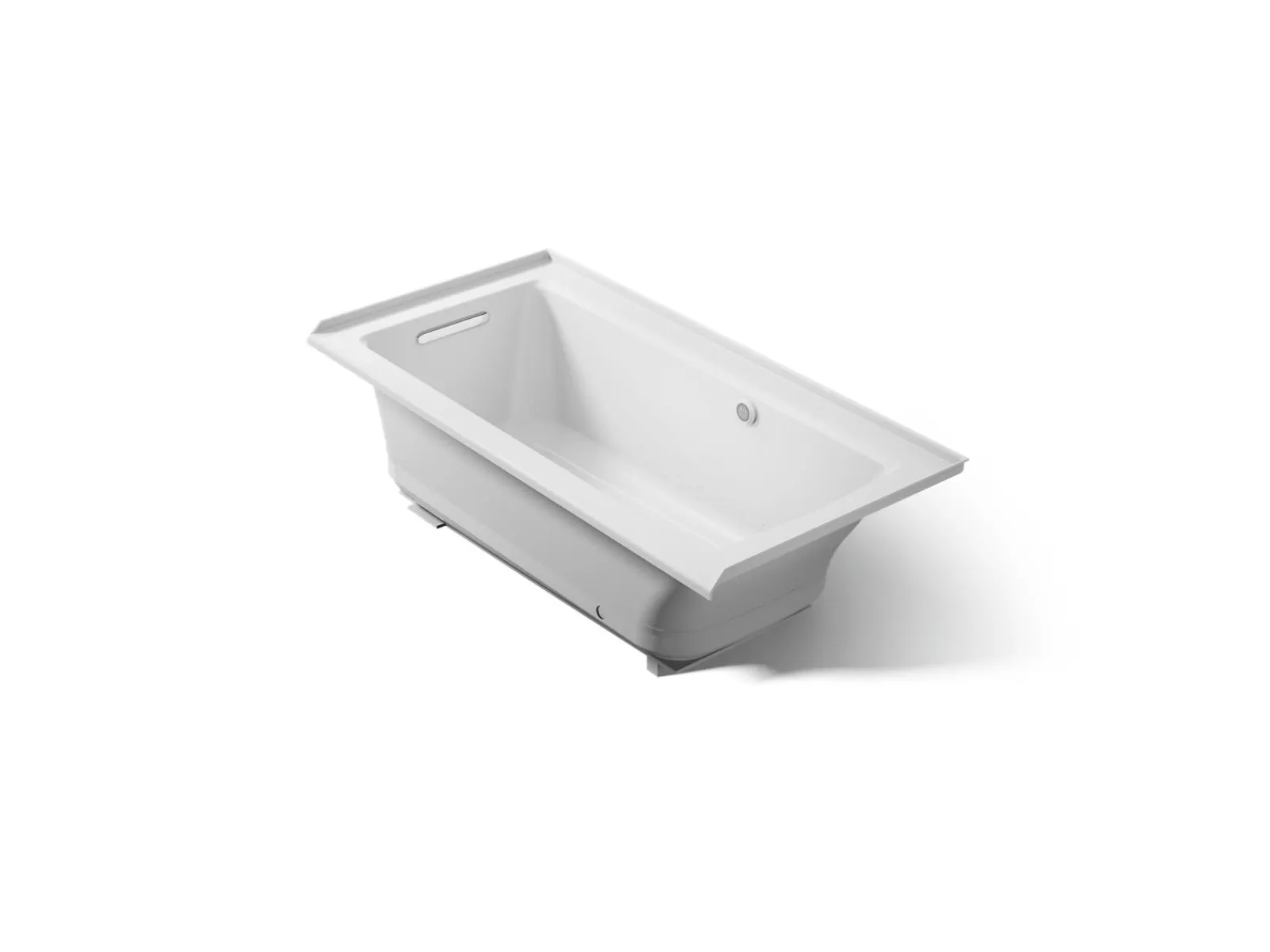 60" x 30" alcove Heated BubbleMassage™ air bath with Bask® heated surface, left drain^Kohler