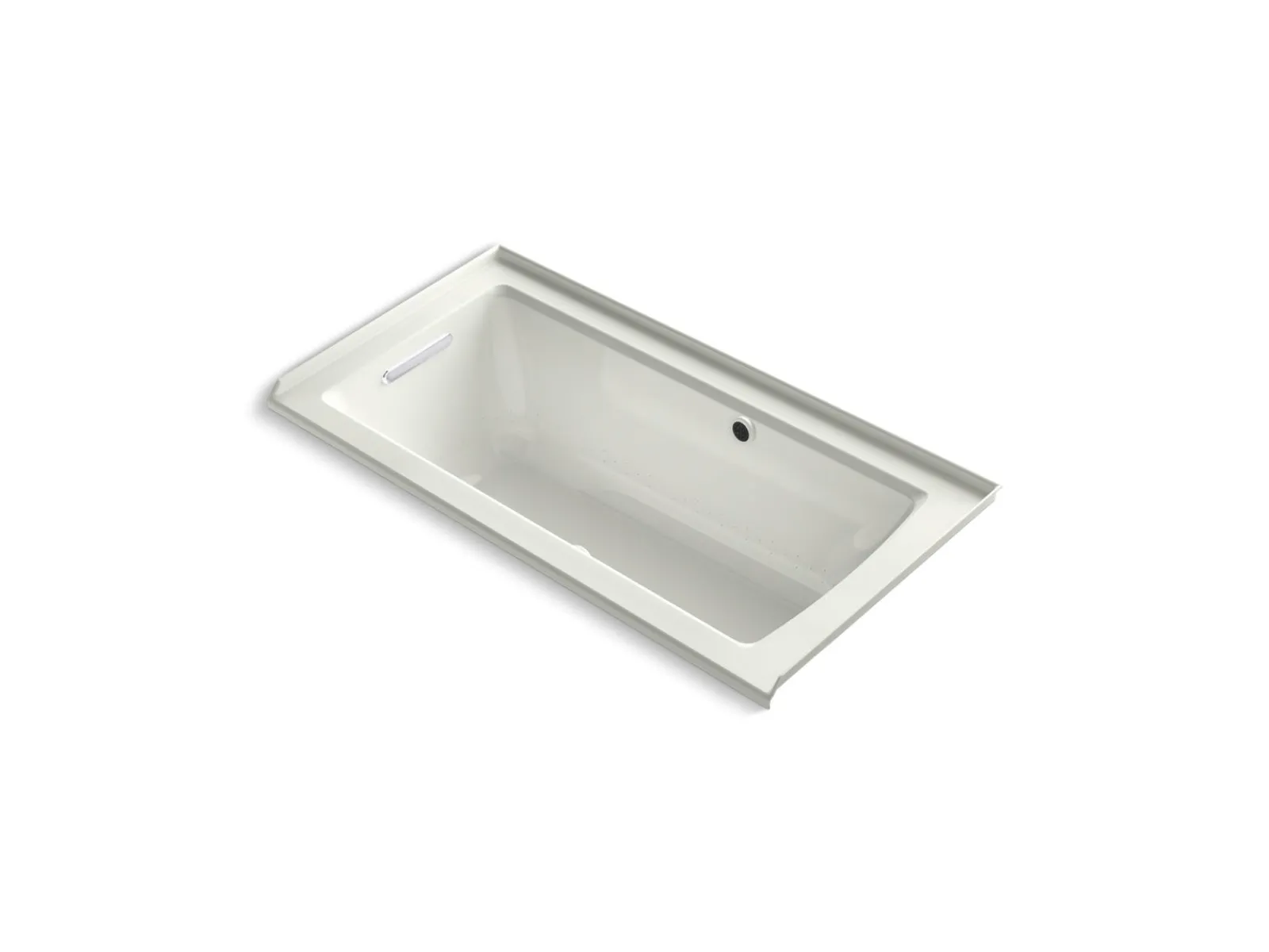 60" x 30" alcove Heated BubbleMassage™ air bath with Bask® heated surface, left drain^Kohler