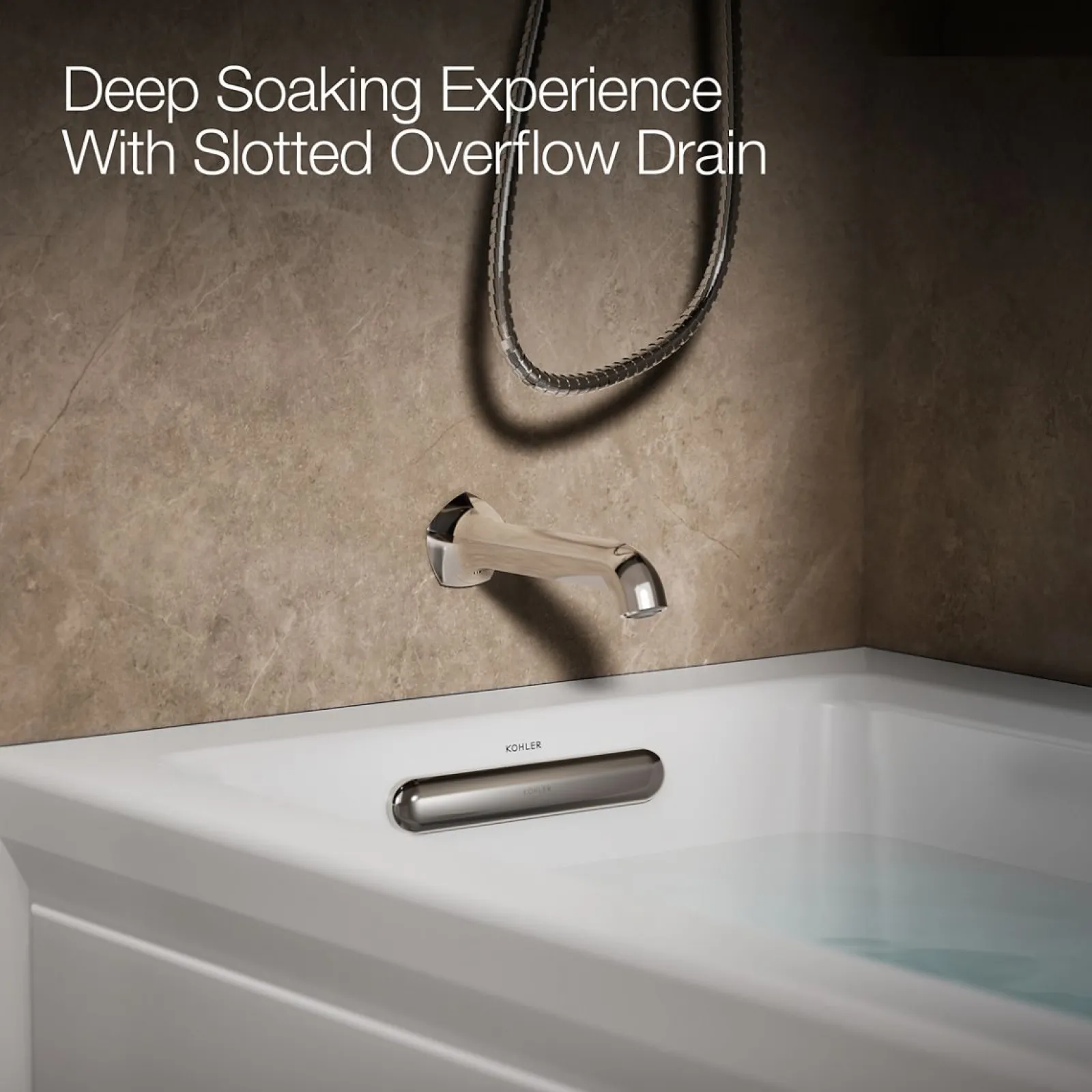 60" x 30" alcove Heated BubbleMassage™ air bath and whirlpool, left drain^Kohler Online