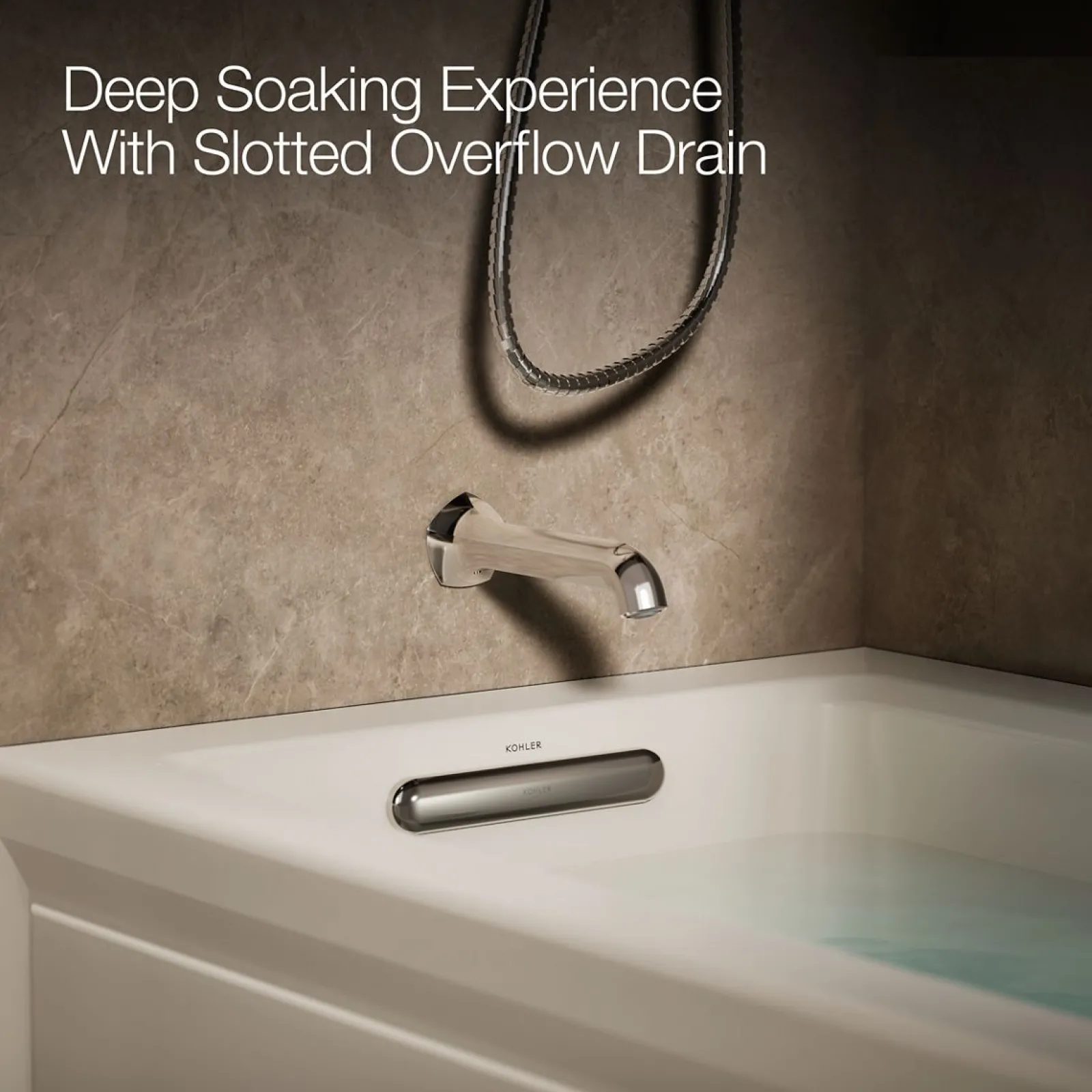 60" x 30" alcove Heated BubbleMassage™ air bath and whirlpool, left drain^Kohler Online