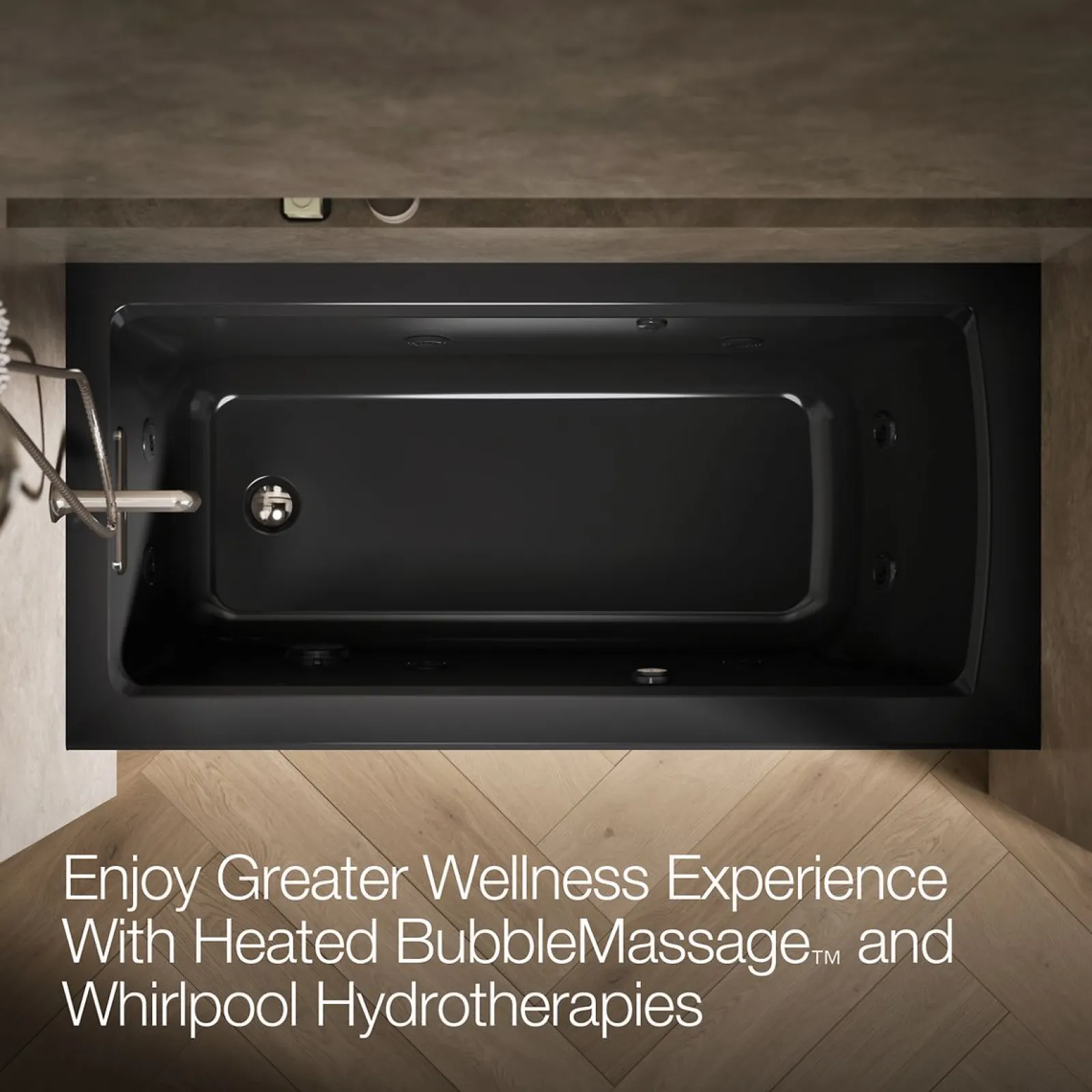 60" x 30" alcove Heated BubbleMassage™ air bath and whirlpool, left drain^Kohler Online