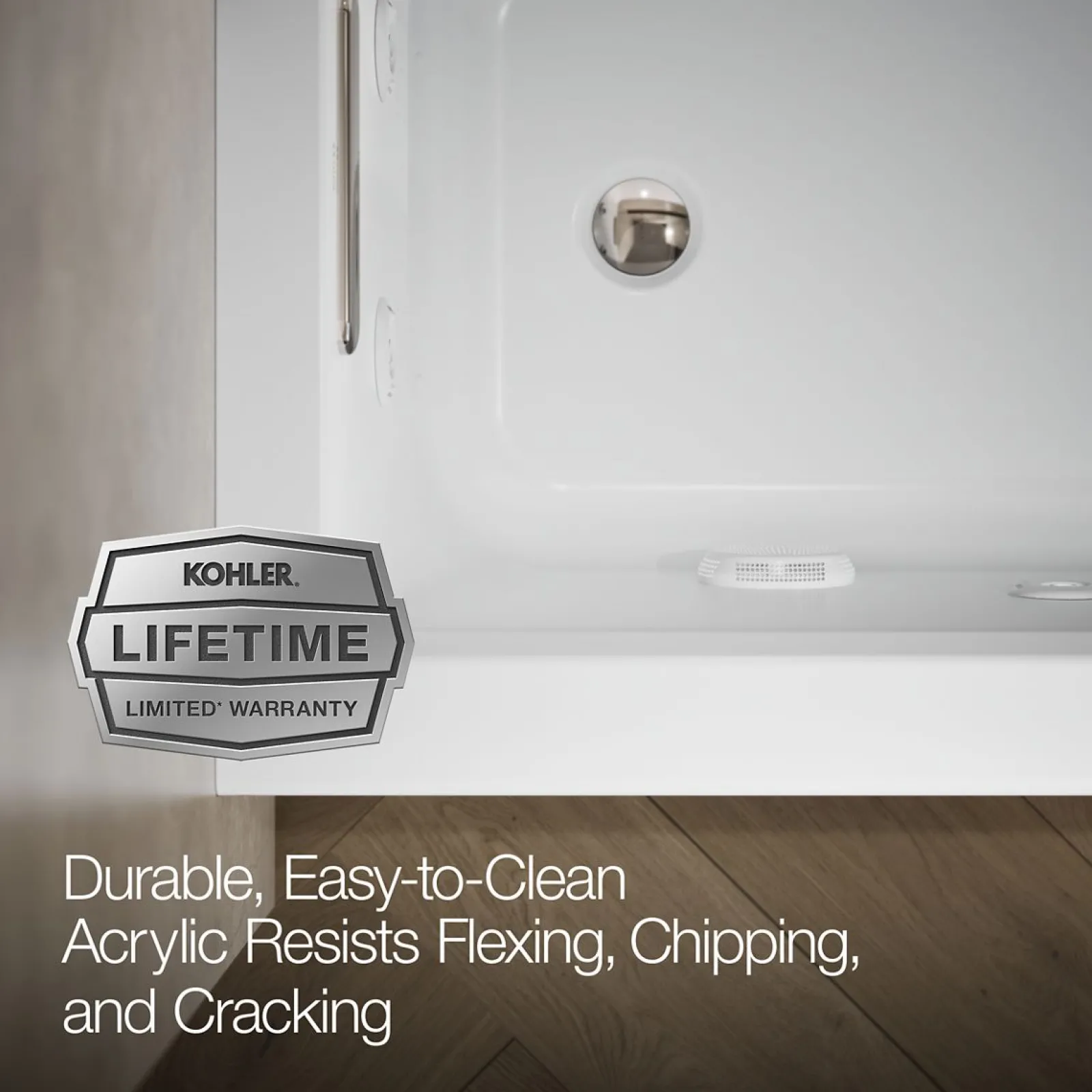 60" x 30" alcove Heated BubbleMassage™ air bath and whirlpool, left drain^Kohler Online