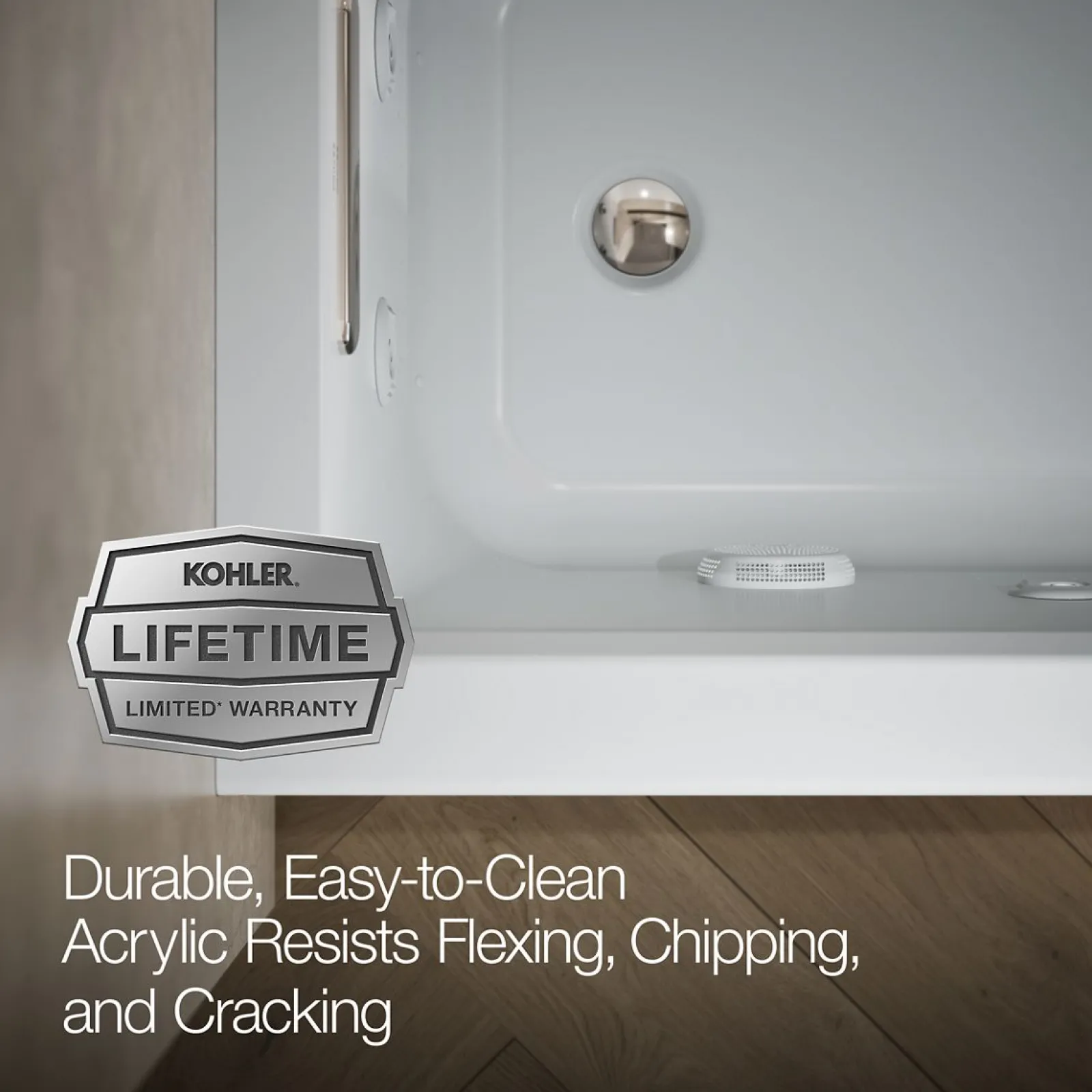 60" x 30" alcove Heated BubbleMassage™ air bath and whirlpool, left drain^Kohler Online