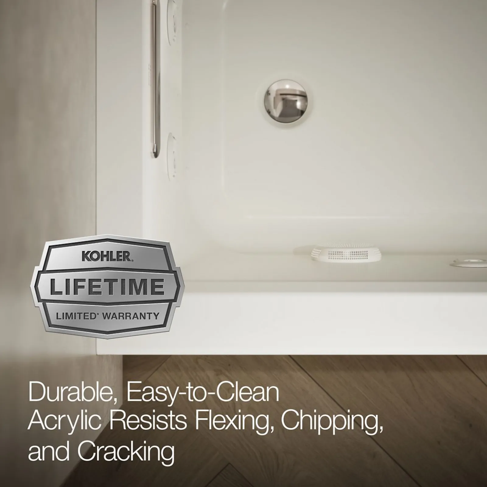 60" x 30" alcove Heated BubbleMassage™ air bath and whirlpool, left drain^Kohler Online