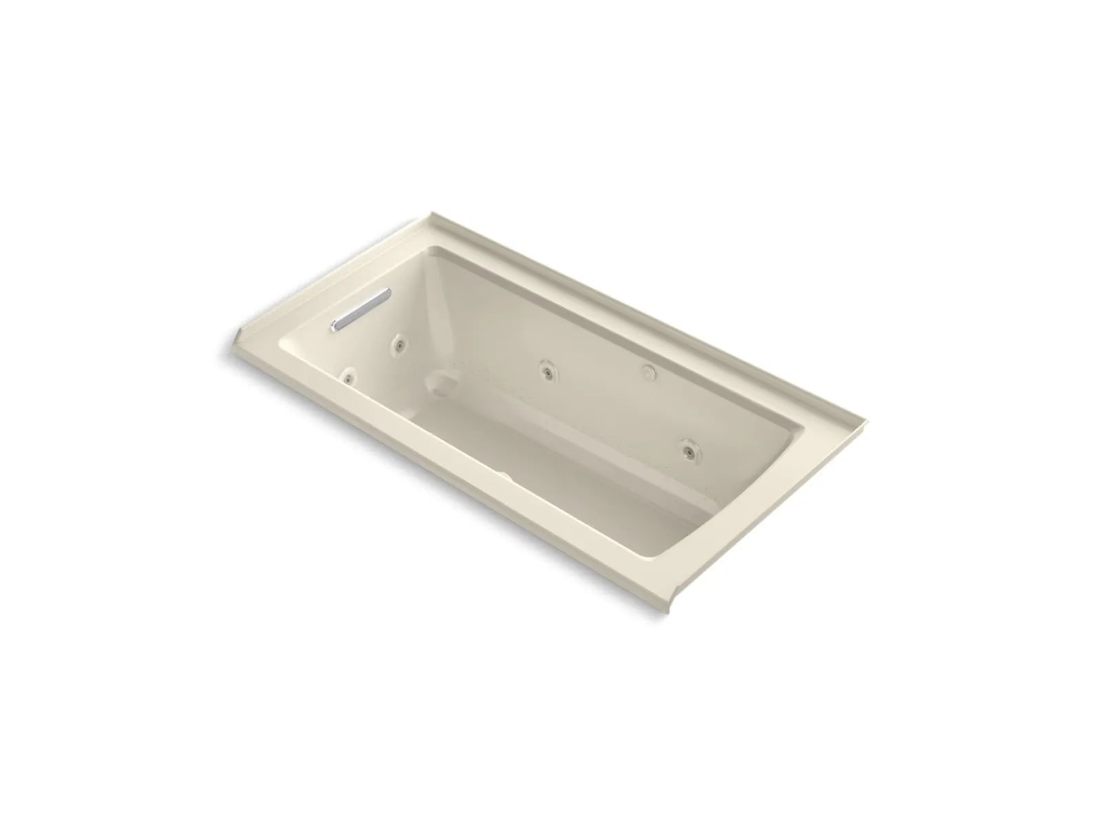 60" x 30" alcove Heated BubbleMassage™ air bath and whirlpool, left drain^Kohler Best
