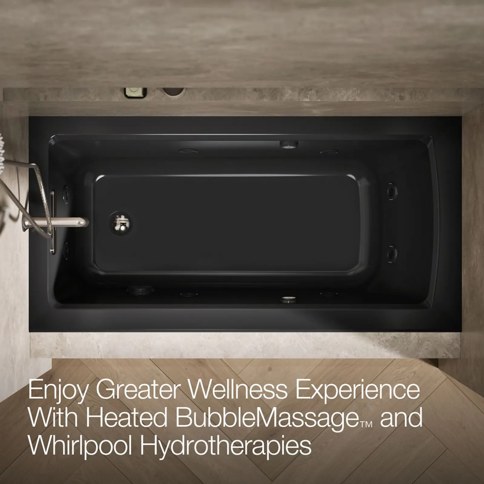 60" x 30" alcove Heated BubbleMassage™ air bath and whirlpool, left drain^Kohler Best