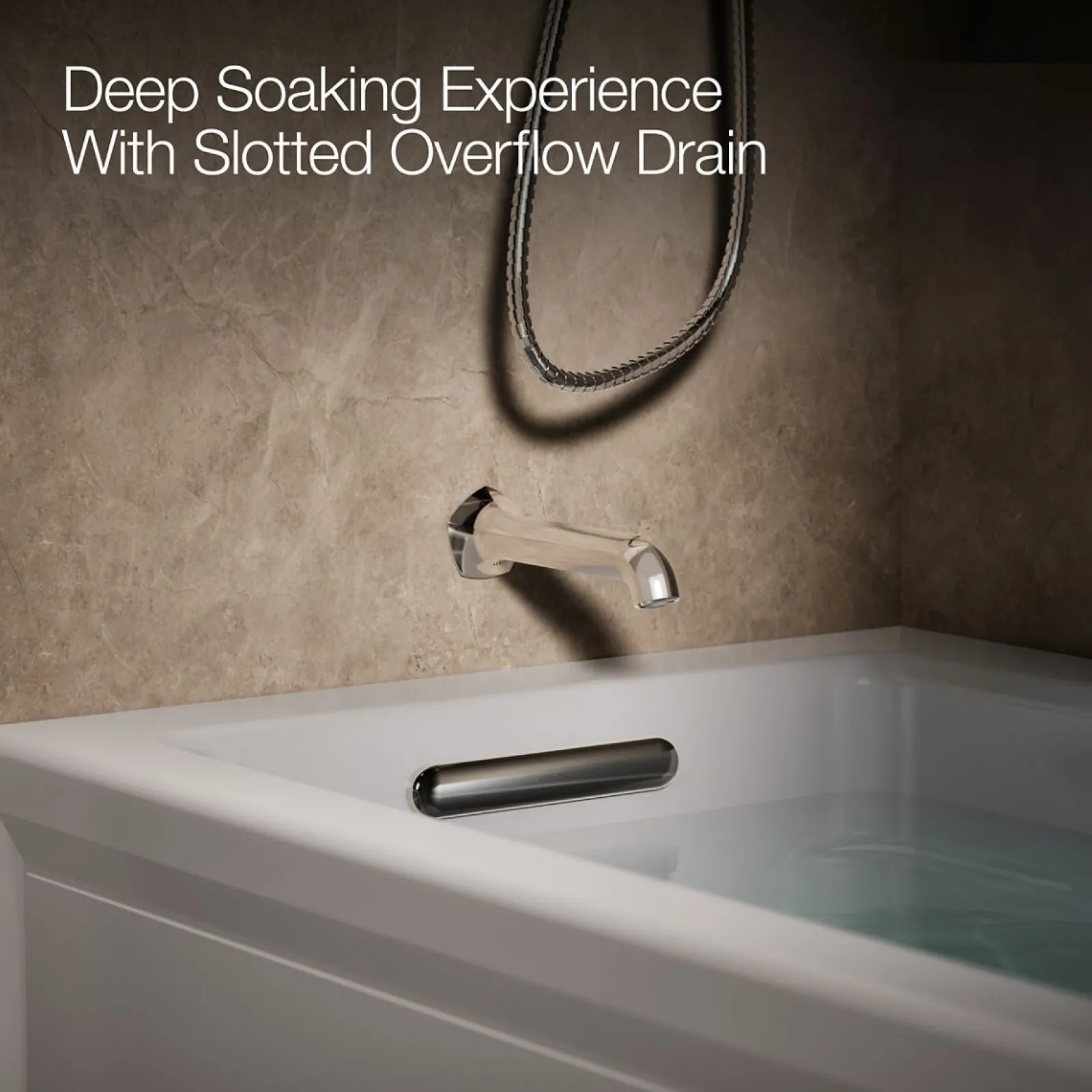 66" x 32" alcove Heated BubbleMassage™ air bath with Bask® heated surface, left drain^Kohler Online