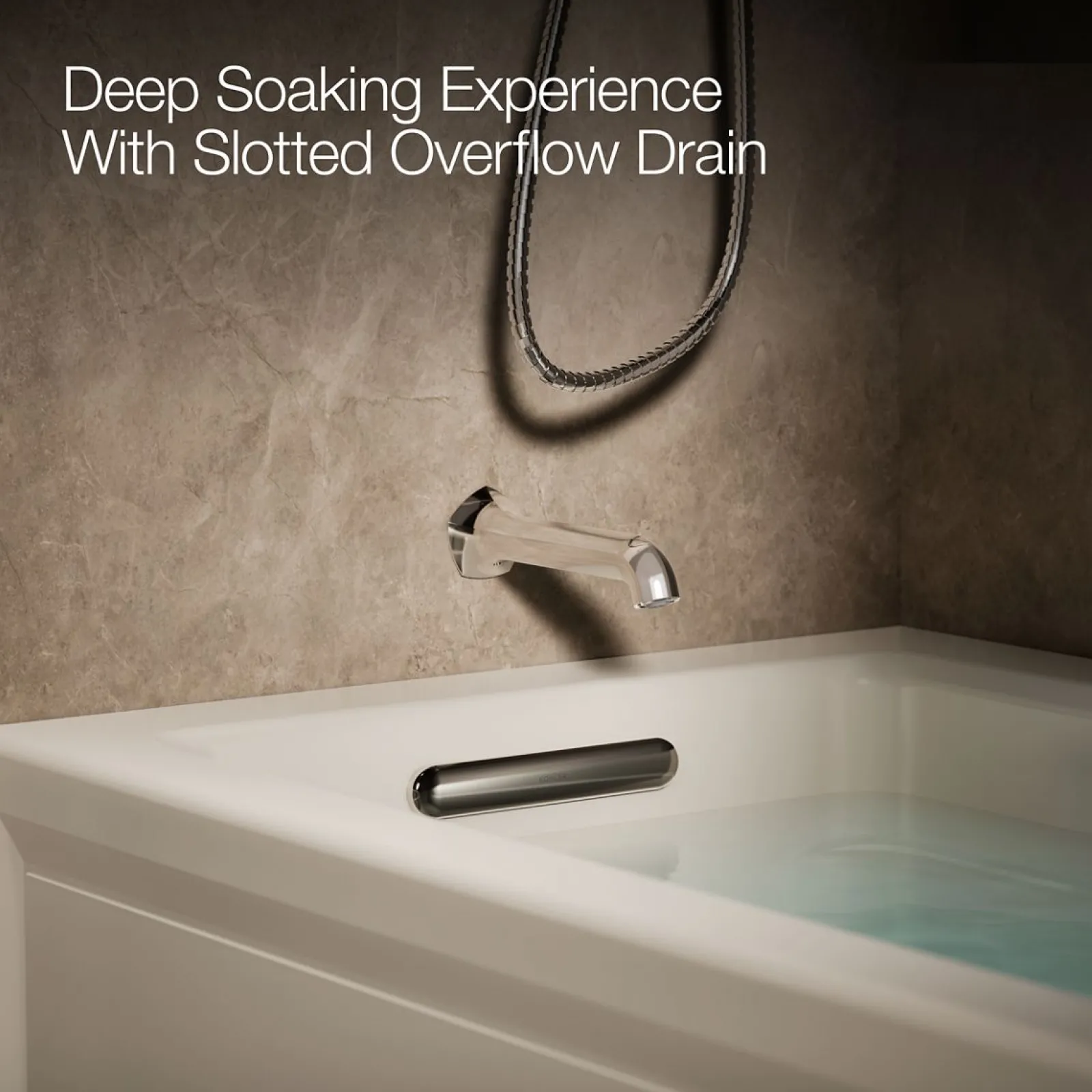 66" x 32" alcove Heated BubbleMassage™ air bath with Bask® heated surface, left drain^Kohler Online