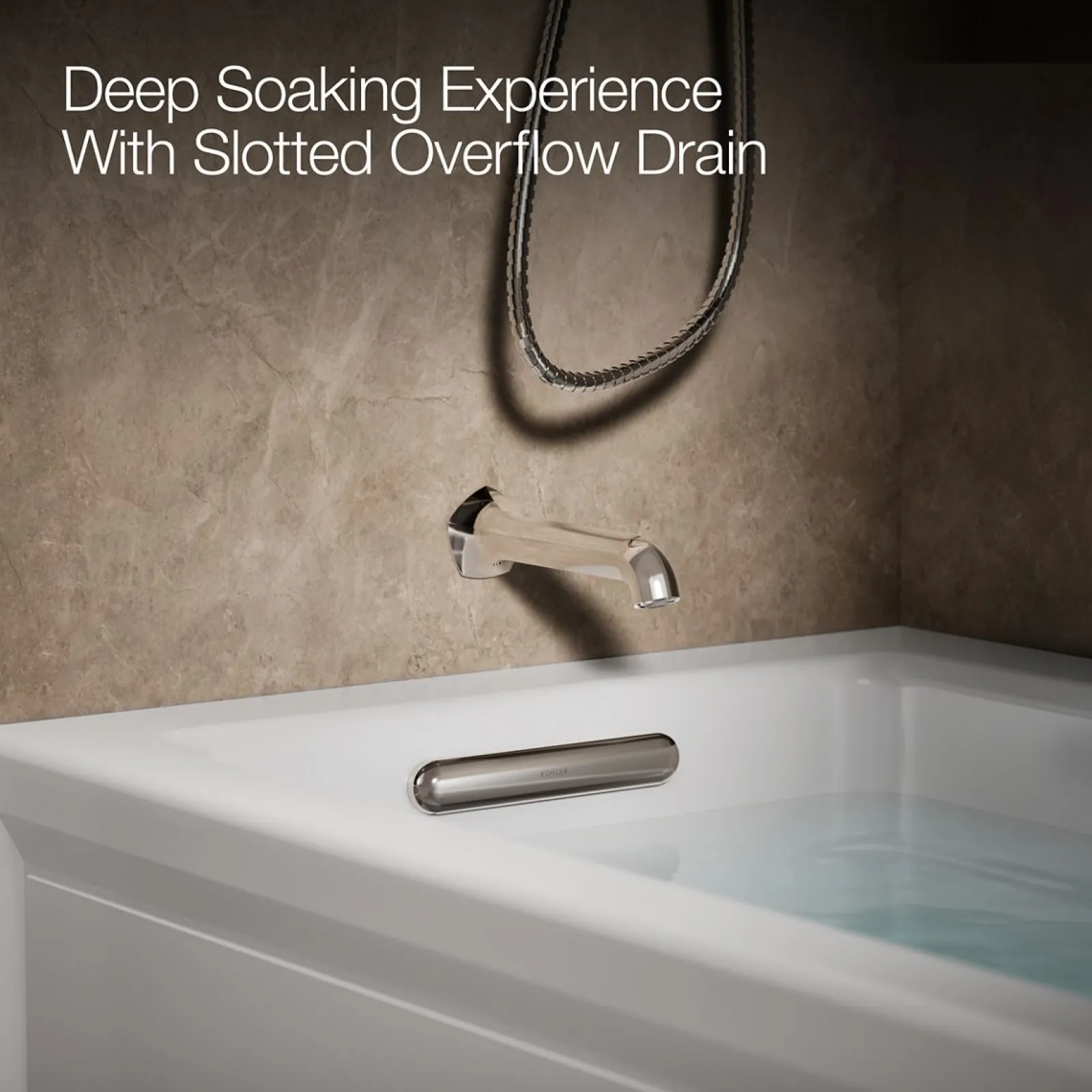 66" x 32" alcove Heated BubbleMassage™ air bath and whirlpool, left drain^Kohler Outlet