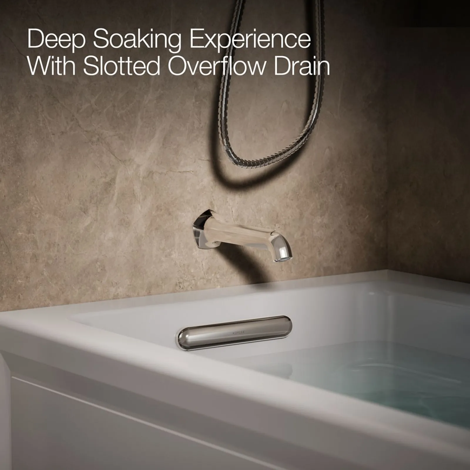 66" x 32" alcove Heated BubbleMassage™ air bath and whirlpool, left drain^Kohler Outlet