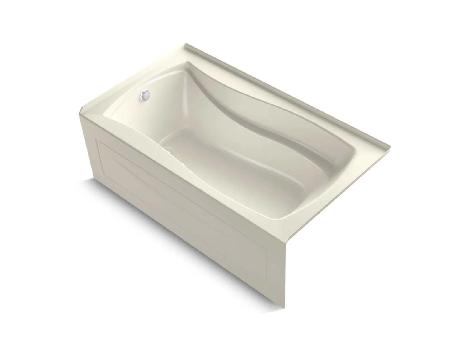 66" x 36" alcove Heated BubbleMassage™ air bath with Bask® heated surface, left drain^Kohler