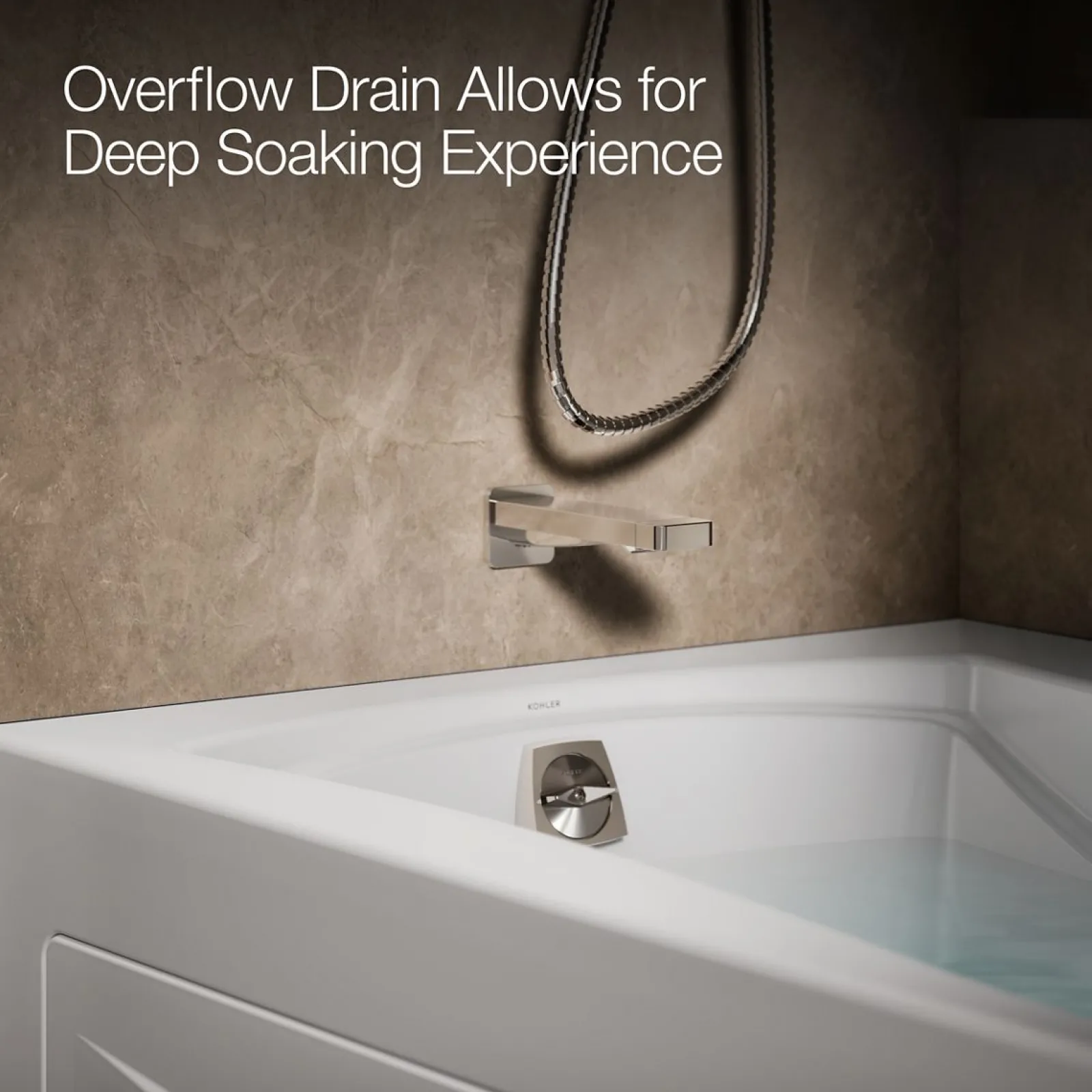 66" x 36" alcove Heated BubbleMassage™ air bath with Bask® heated surface, left drain^Kohler