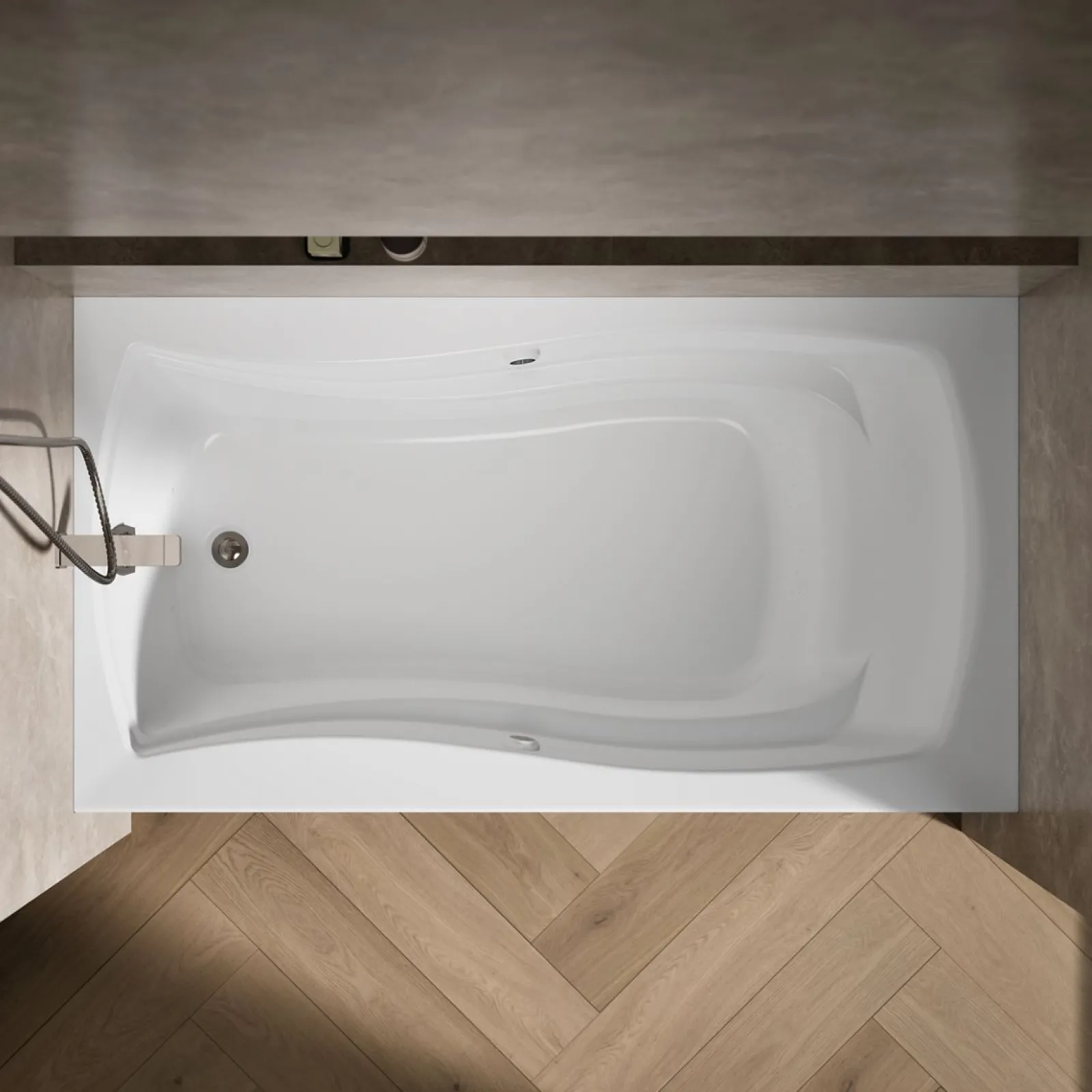 66" x 36" alcove Heated BubbleMassage™ air bath with Bask® heated surface, left drain^Kohler